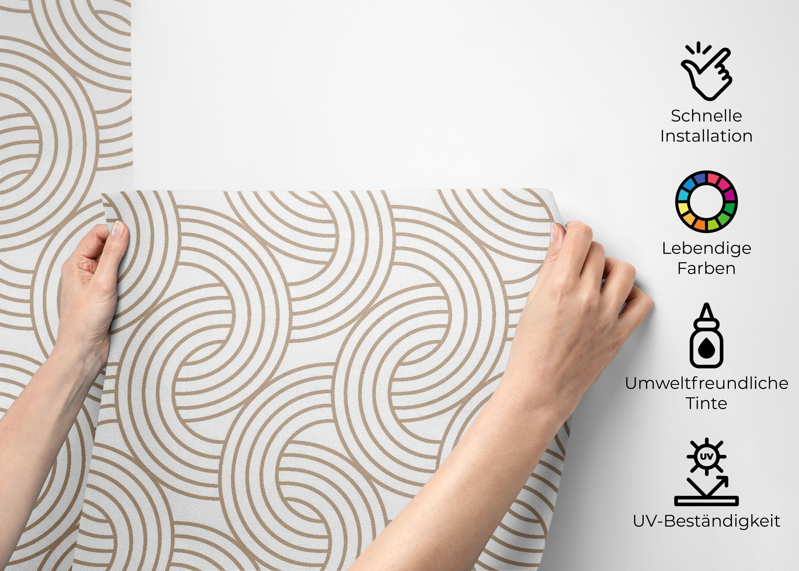 Fototapete Cream Line Wave mockup 2