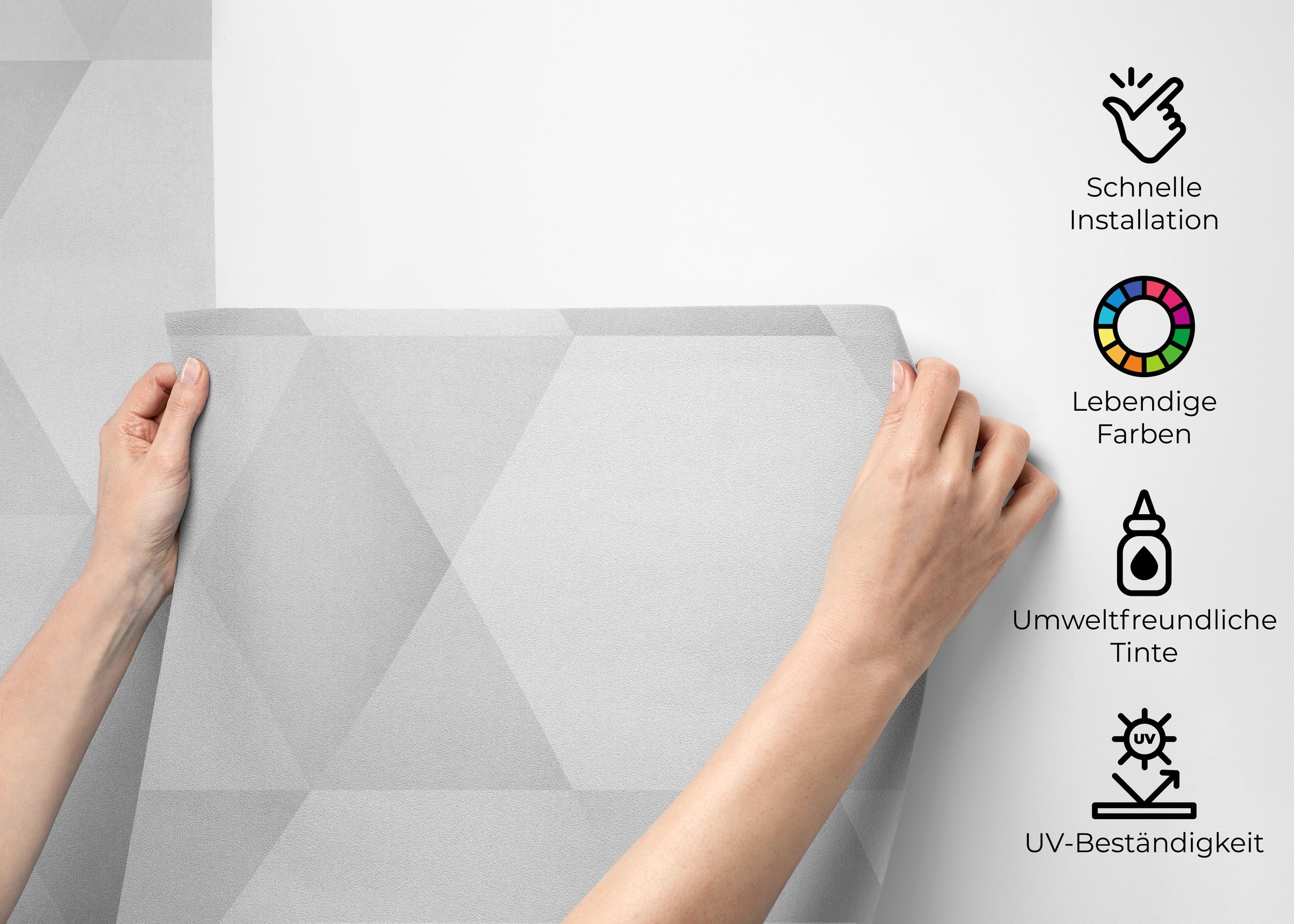 Fototapete Grey Hexagonal Art mockup 2