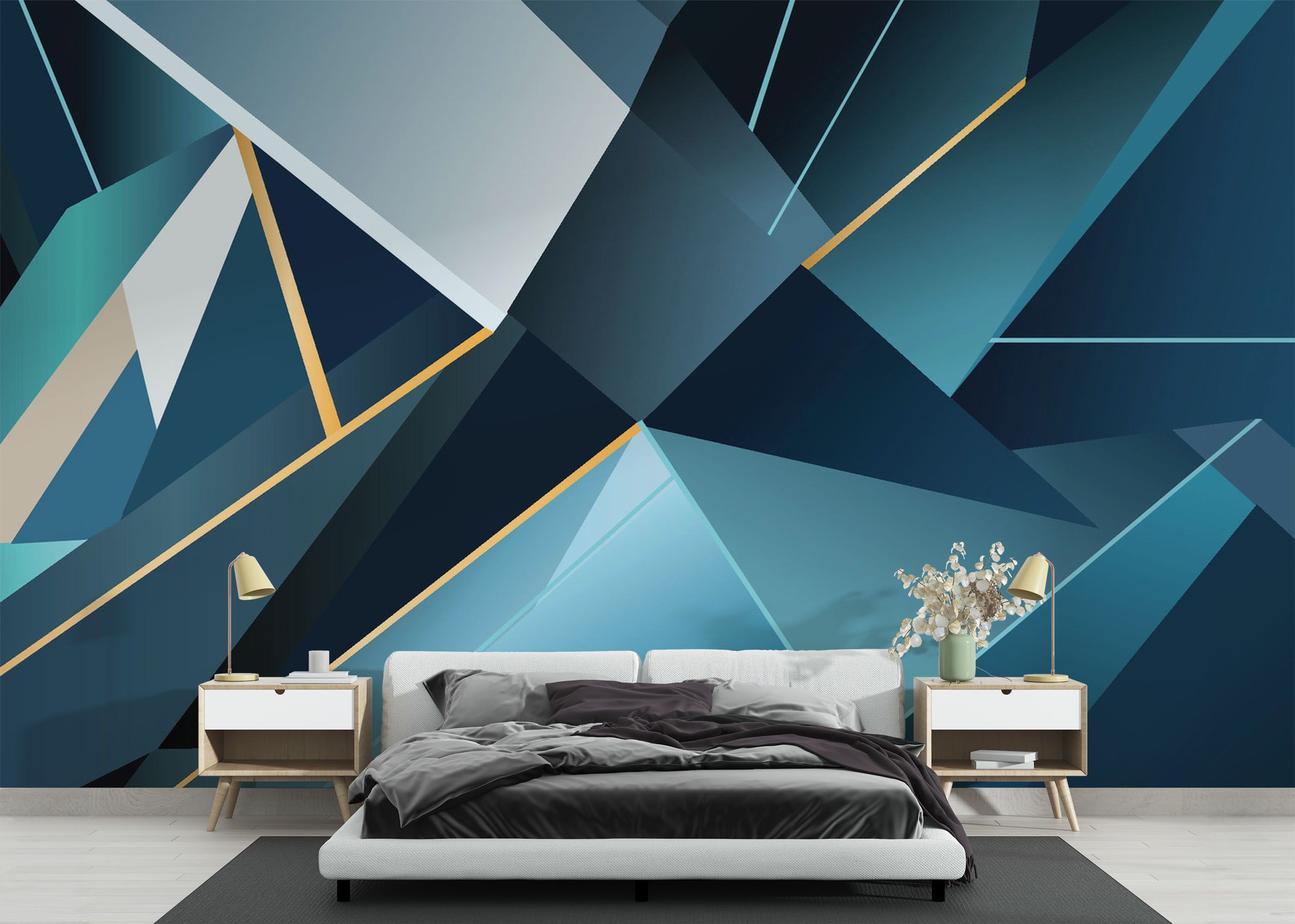 Blue Triangle Art mockup 3