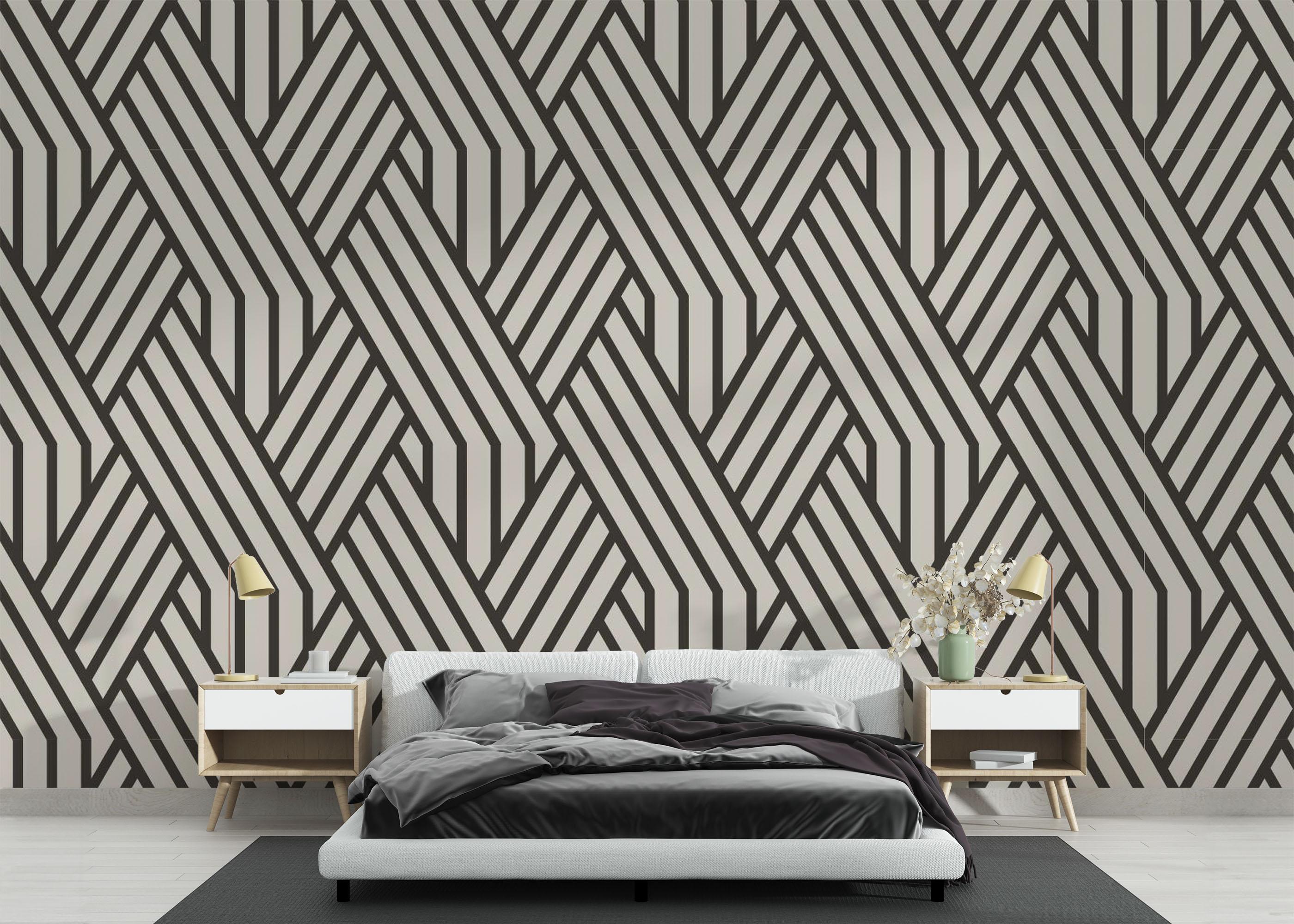 Fototapete Brown Geometric Line mockup 3