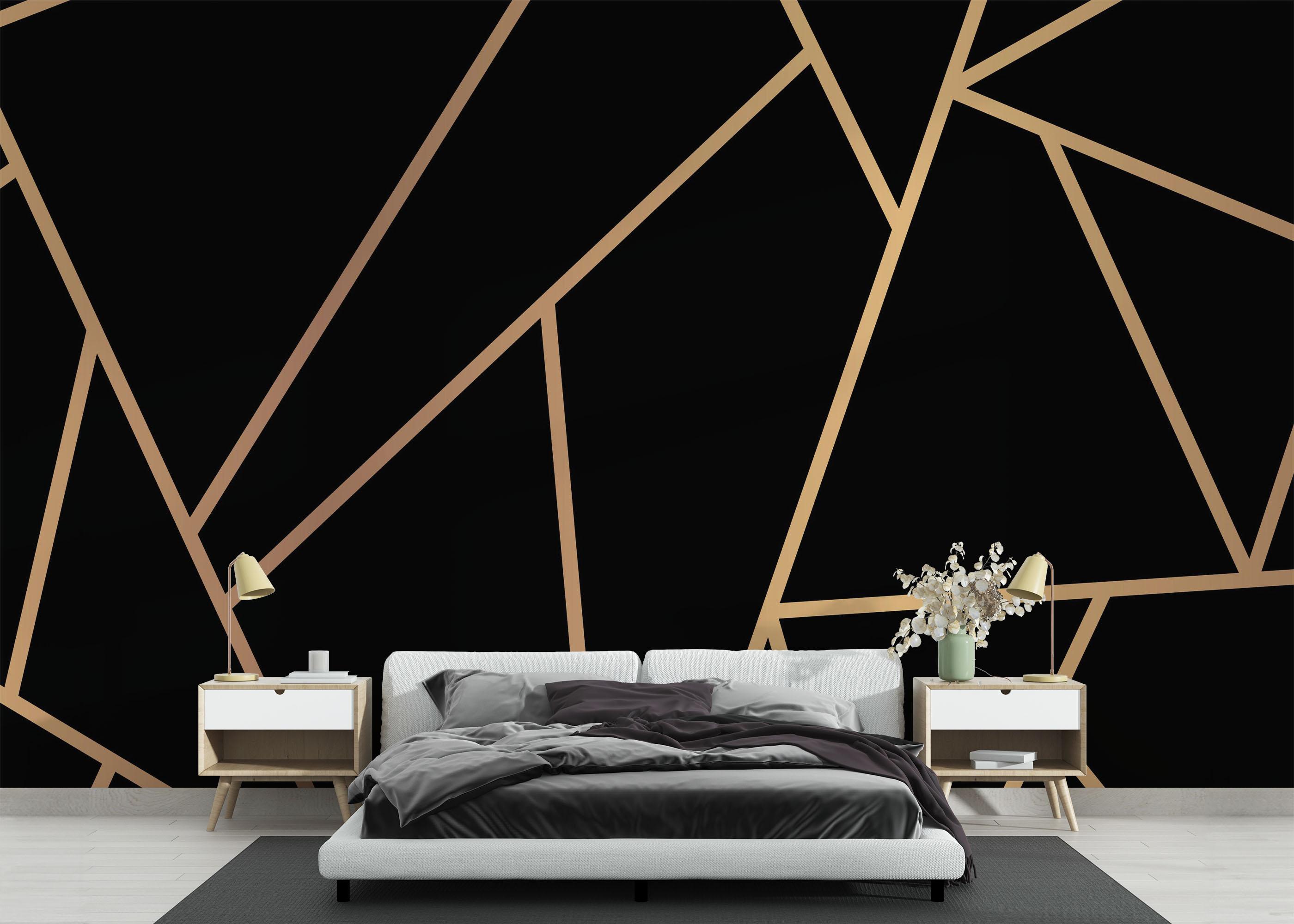 Fototapete Cream Line Triangle mockup 3