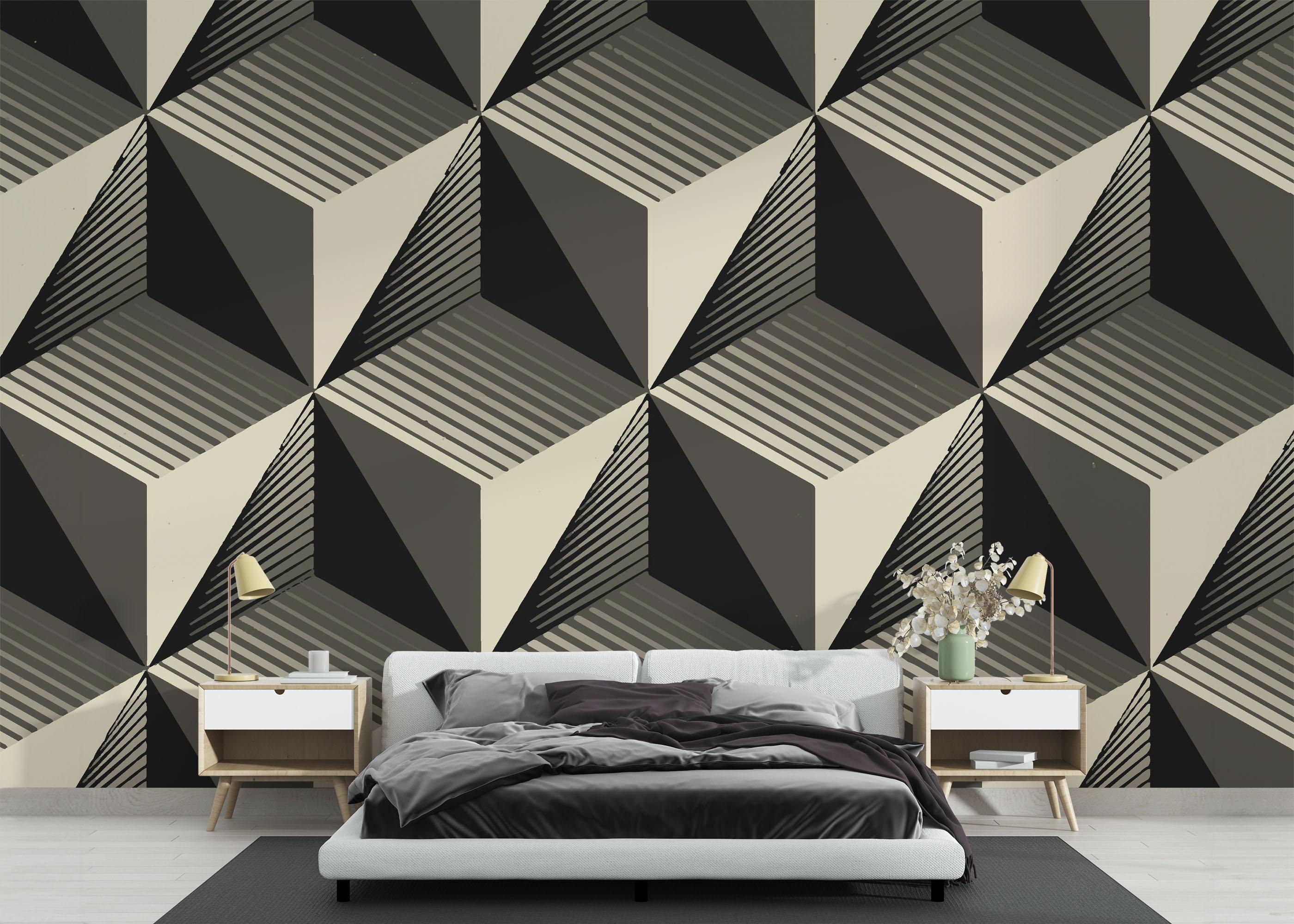 Fototapete Cream Square Shadow mockup 3