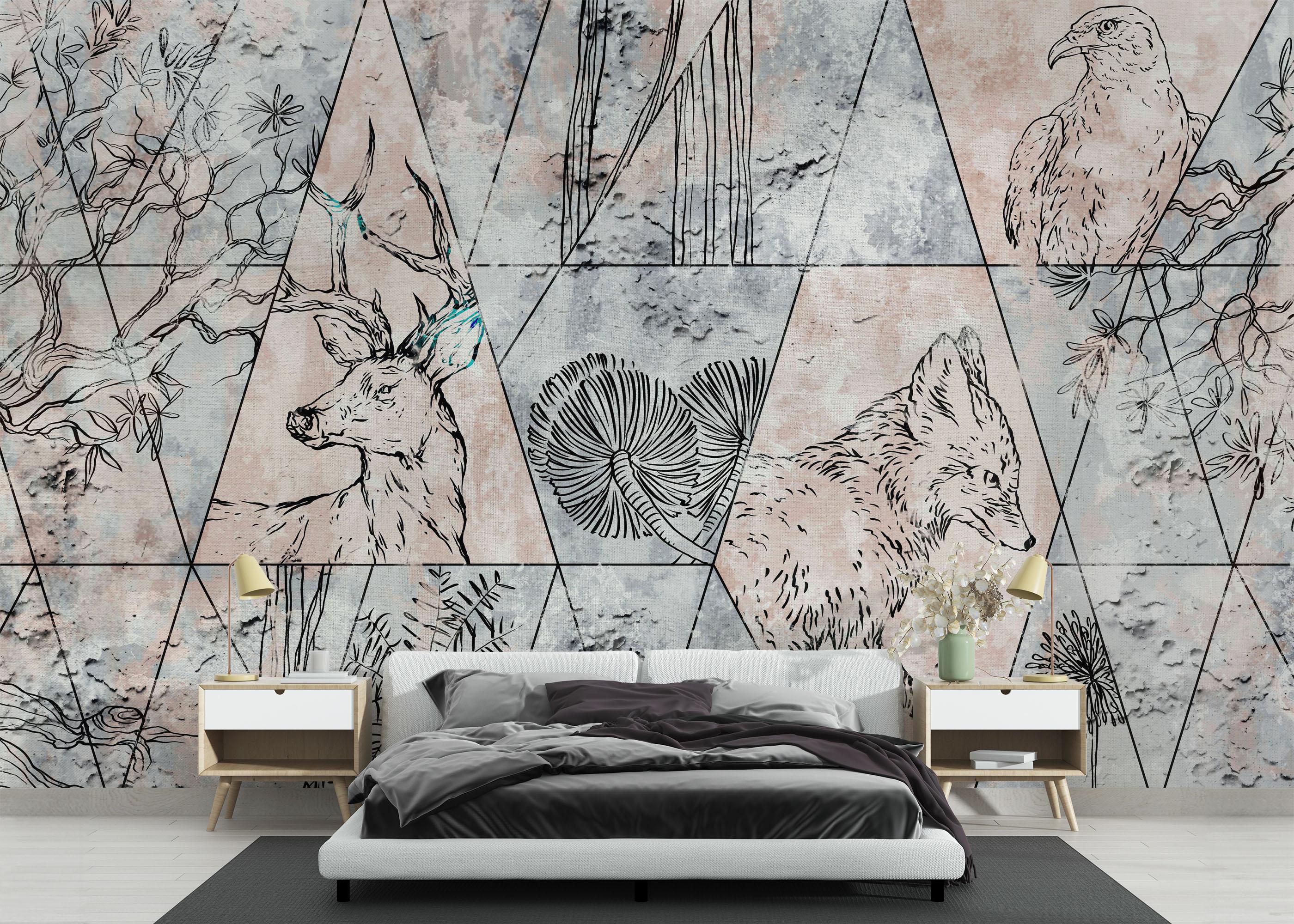 Fototapete Geometric Forest mockup 3