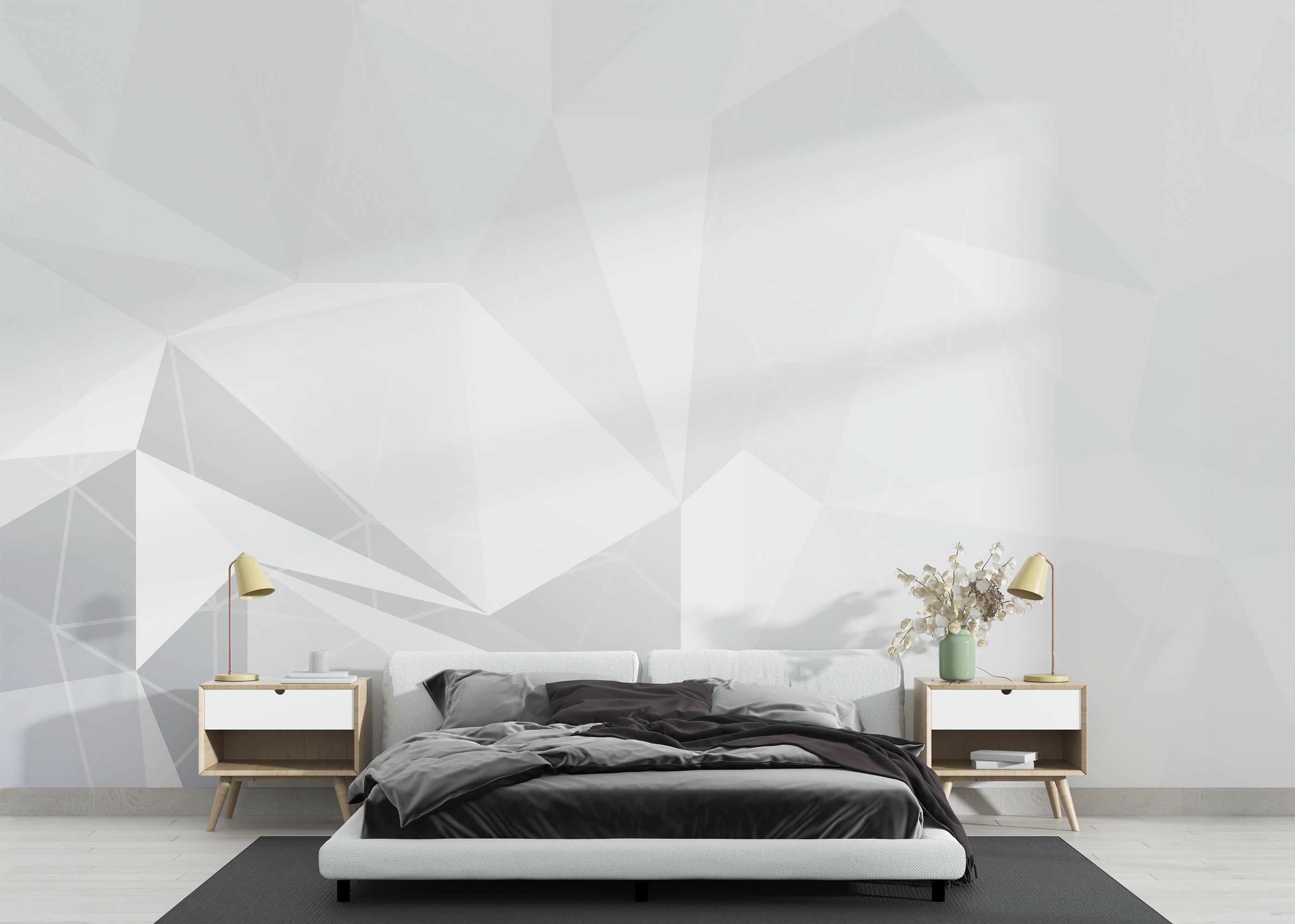 Fototapete Grey Triangle Wall mockup 3