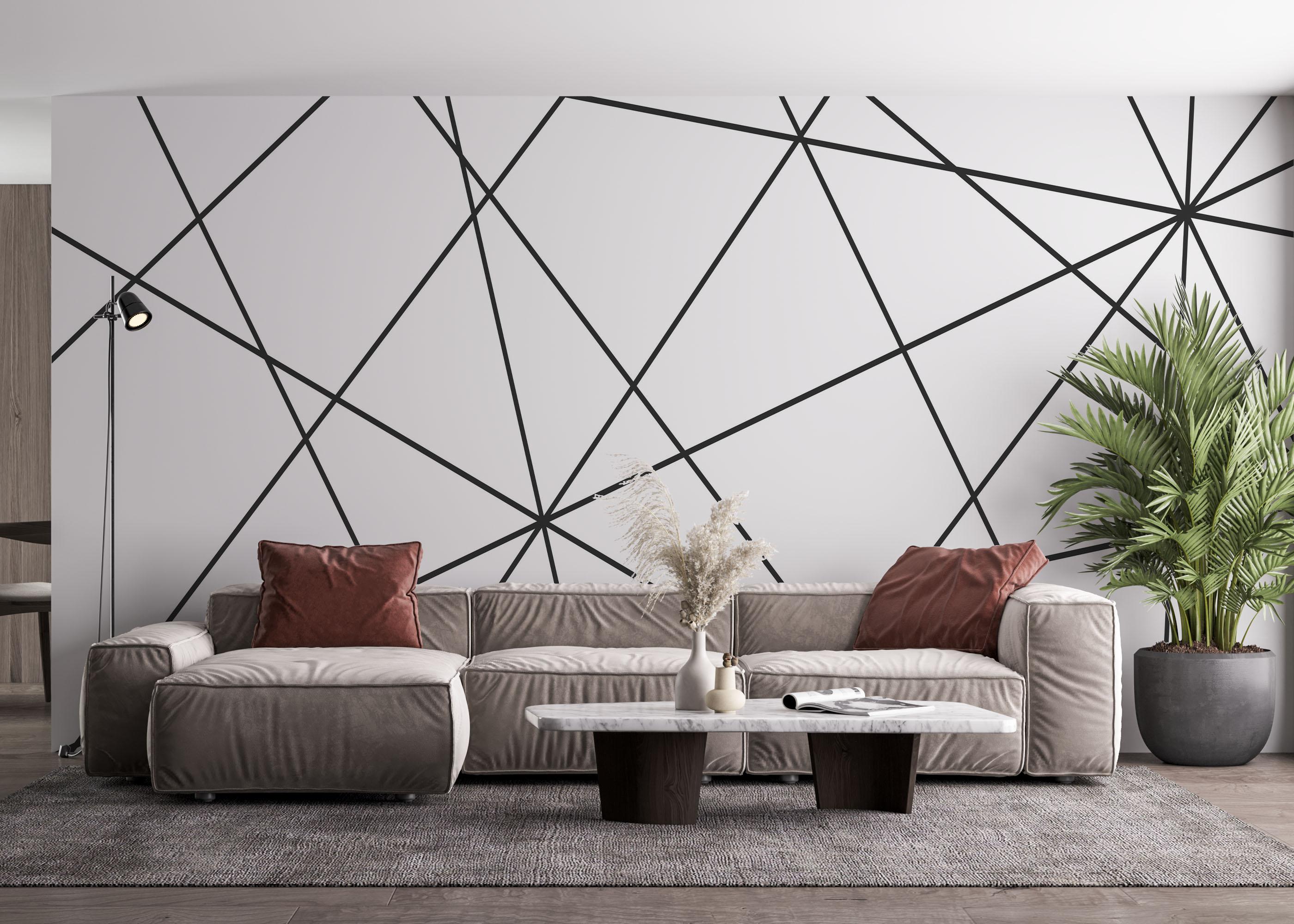 Fototapete Black Triangle Cut mockup 4