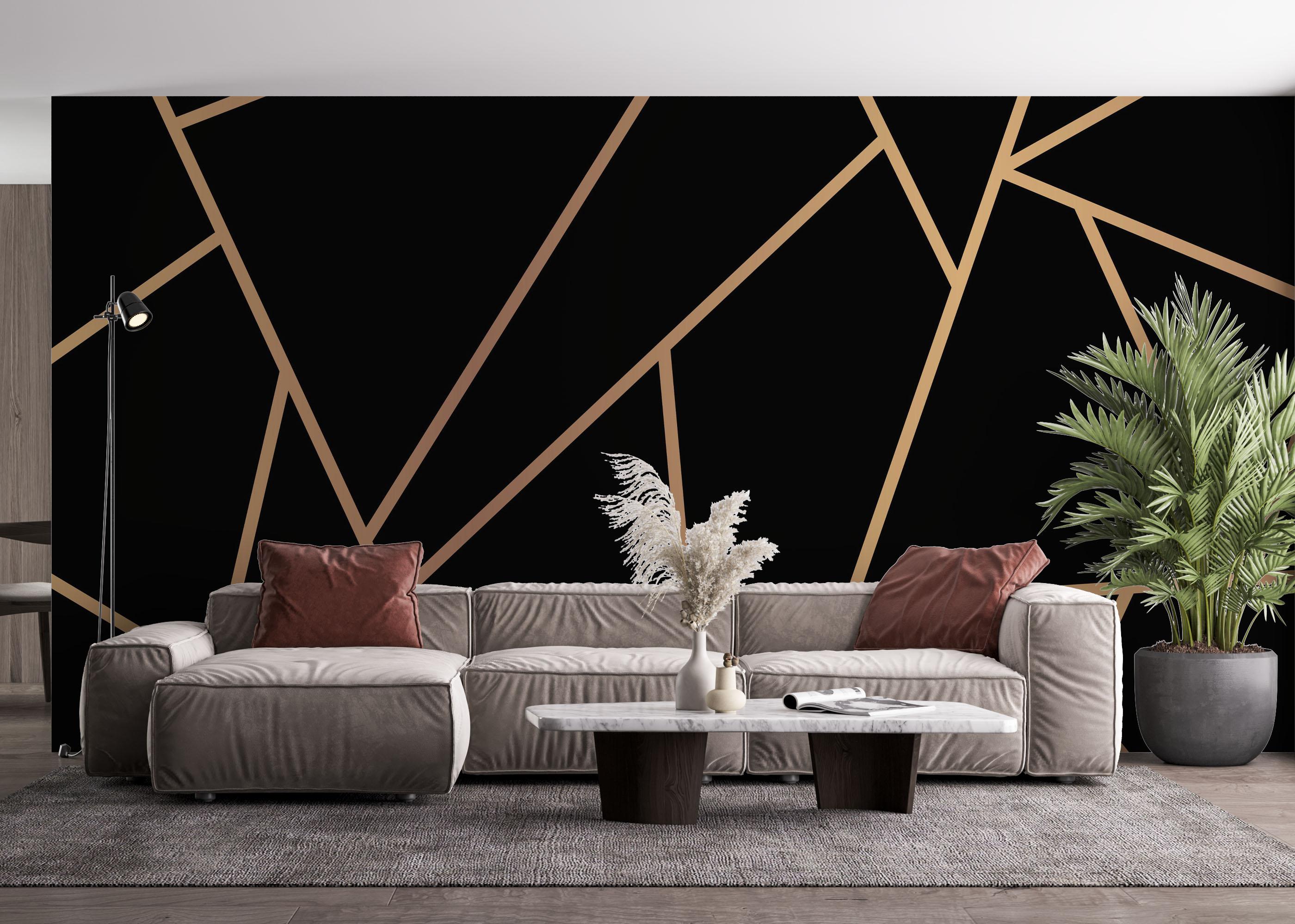 Fototapete Cream Line Triangle mockup 4