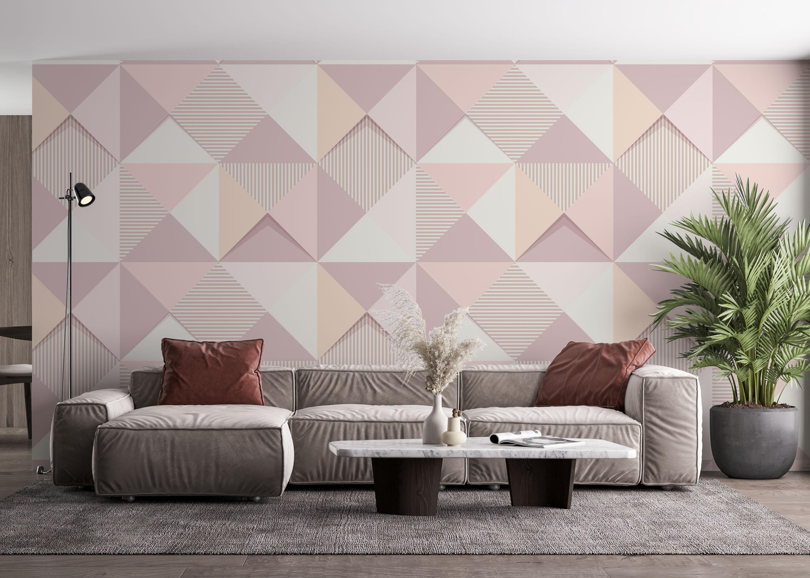 Fototapete Cream Purple Square mockup 4