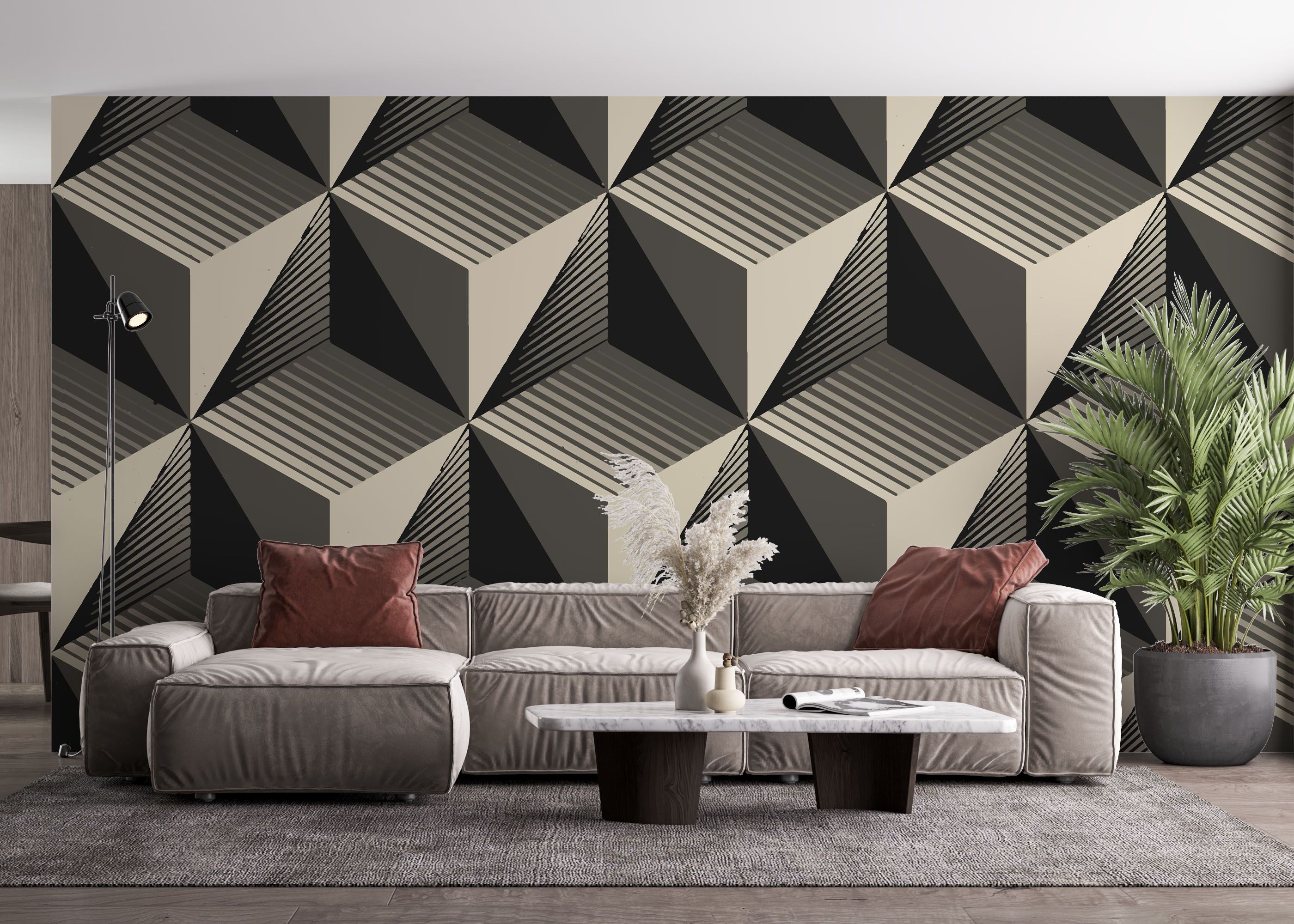 Cream Square Shadow mockup 4