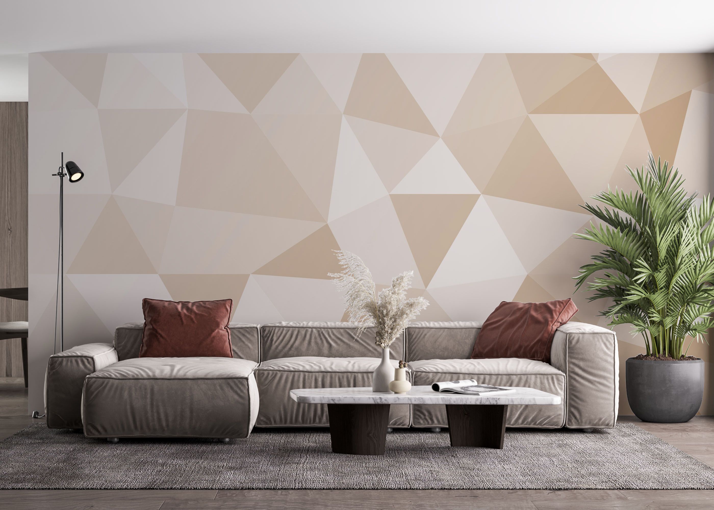 Cream Triangle Art mockup 4