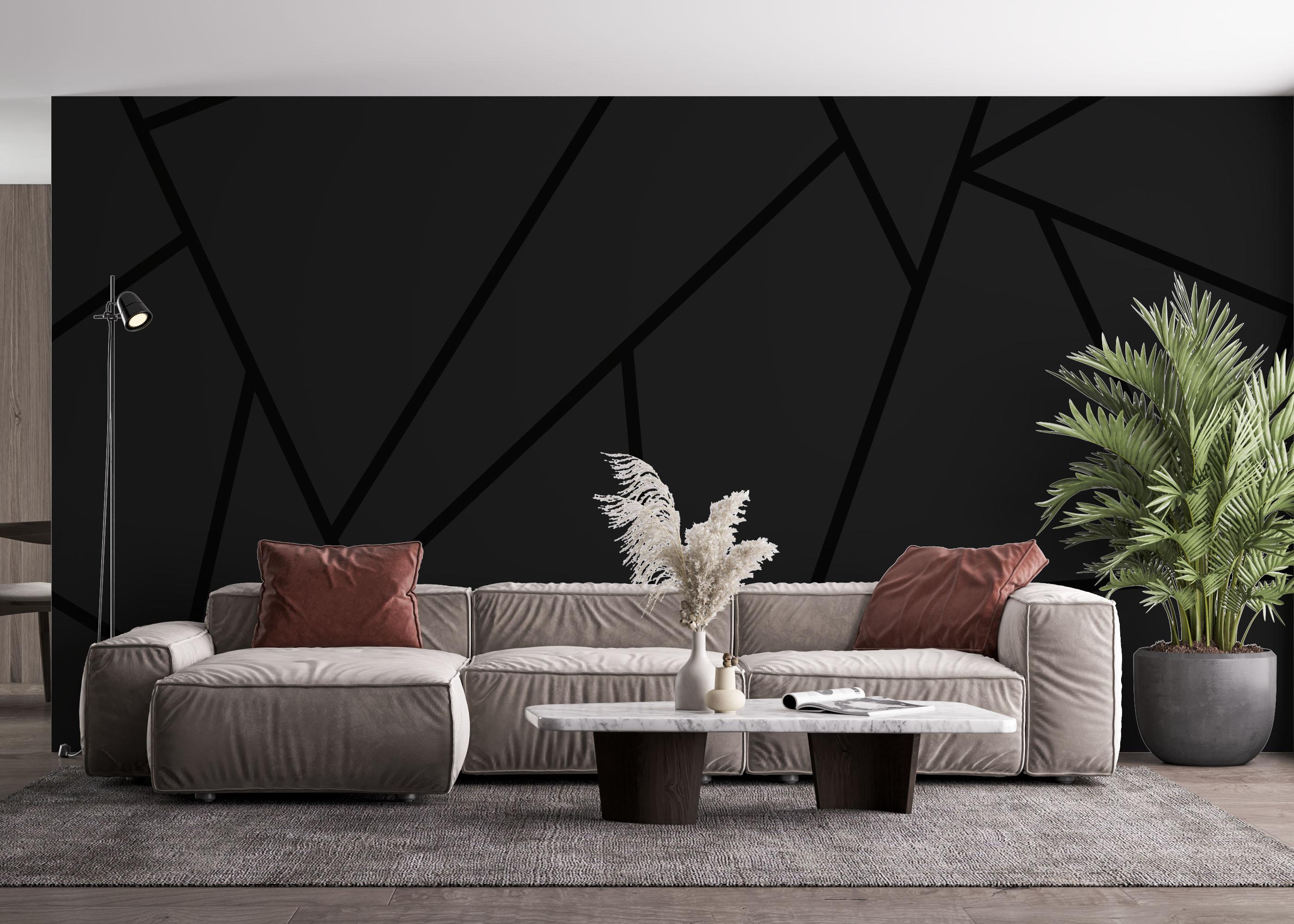 Fototapete Grey Full Triangle mockup 4