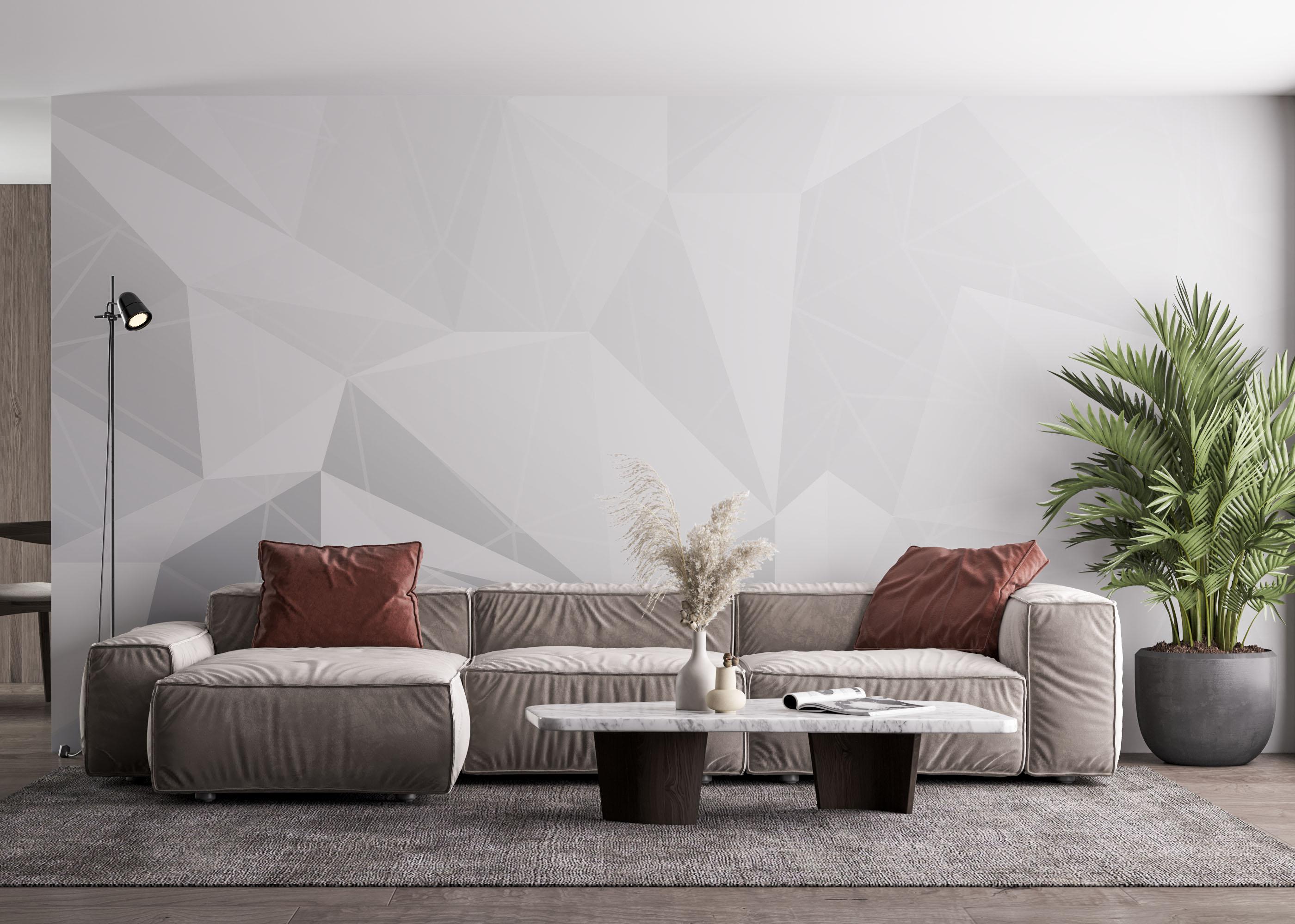 Fototapete Grey Triangle Wall mockup 4
