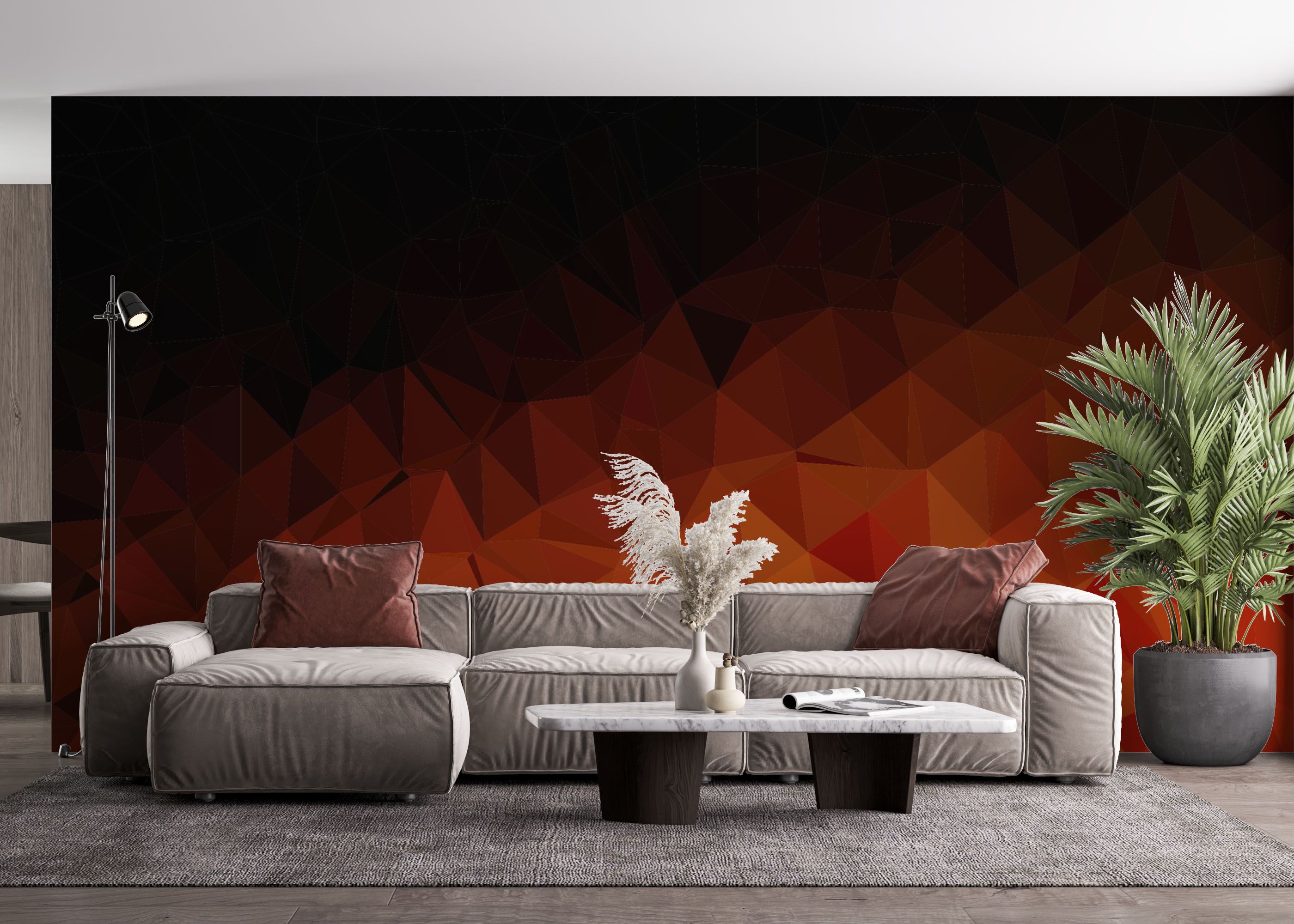 Lava Triangle Wall mockup 4