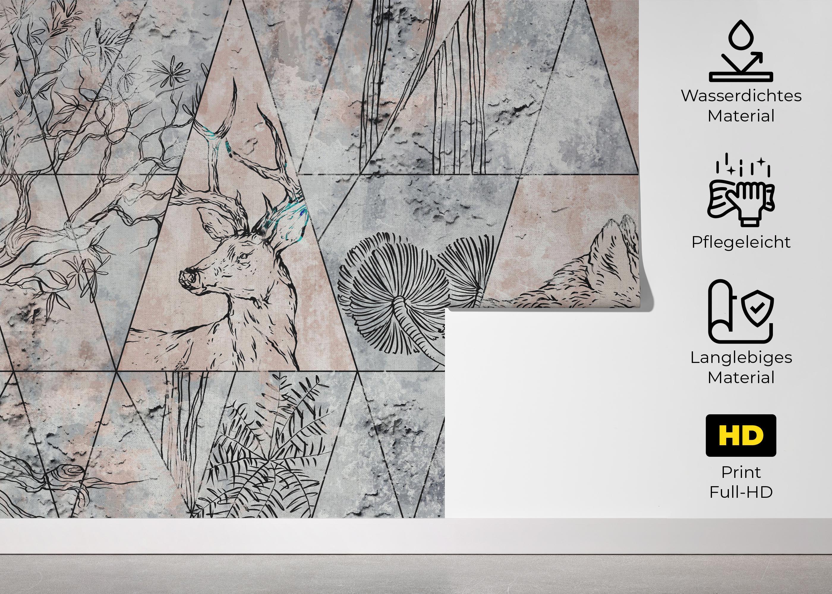 Fototapete Geometric Forest mockup 5