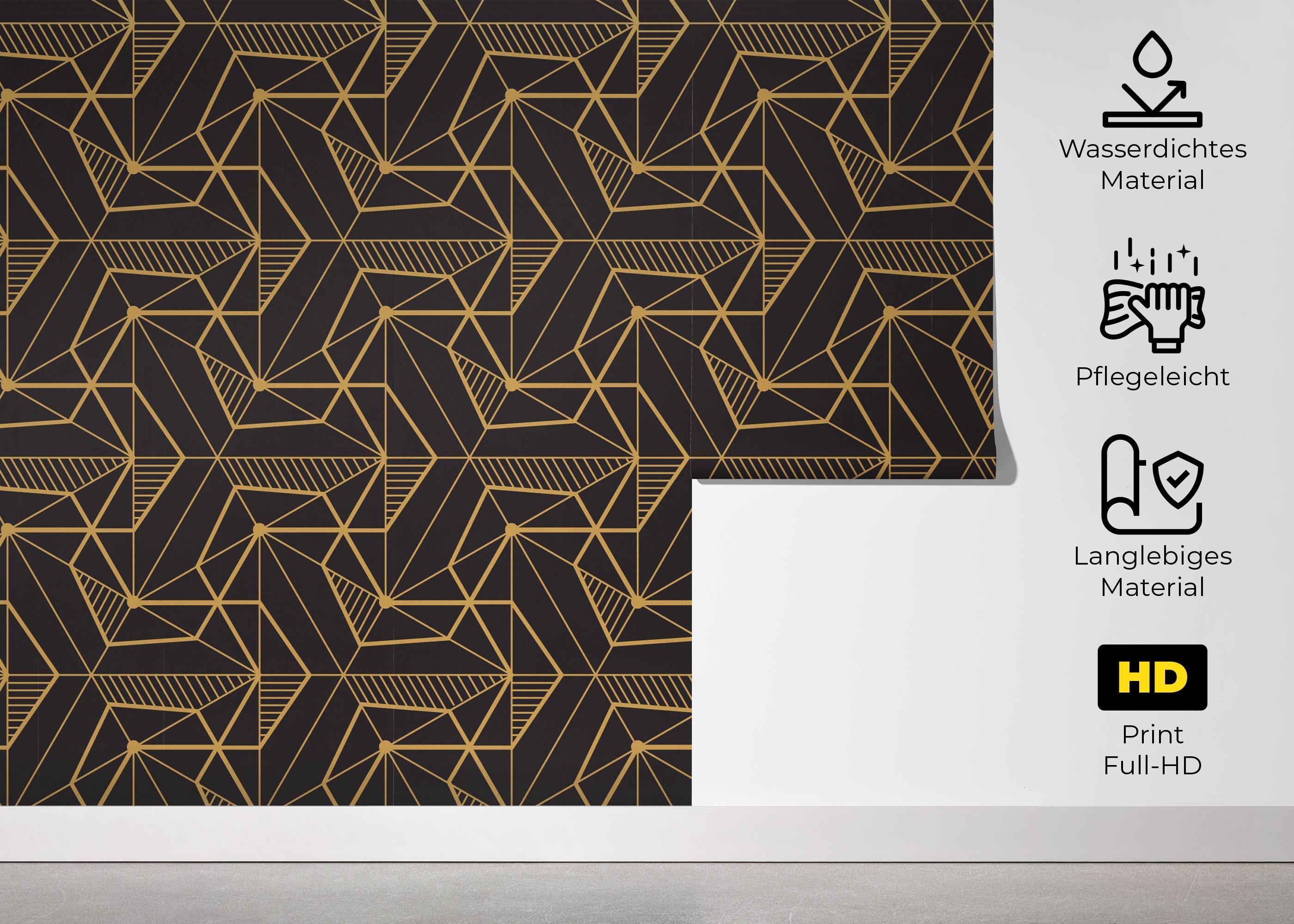 Fototapete Gold Art Triangle mockup 5