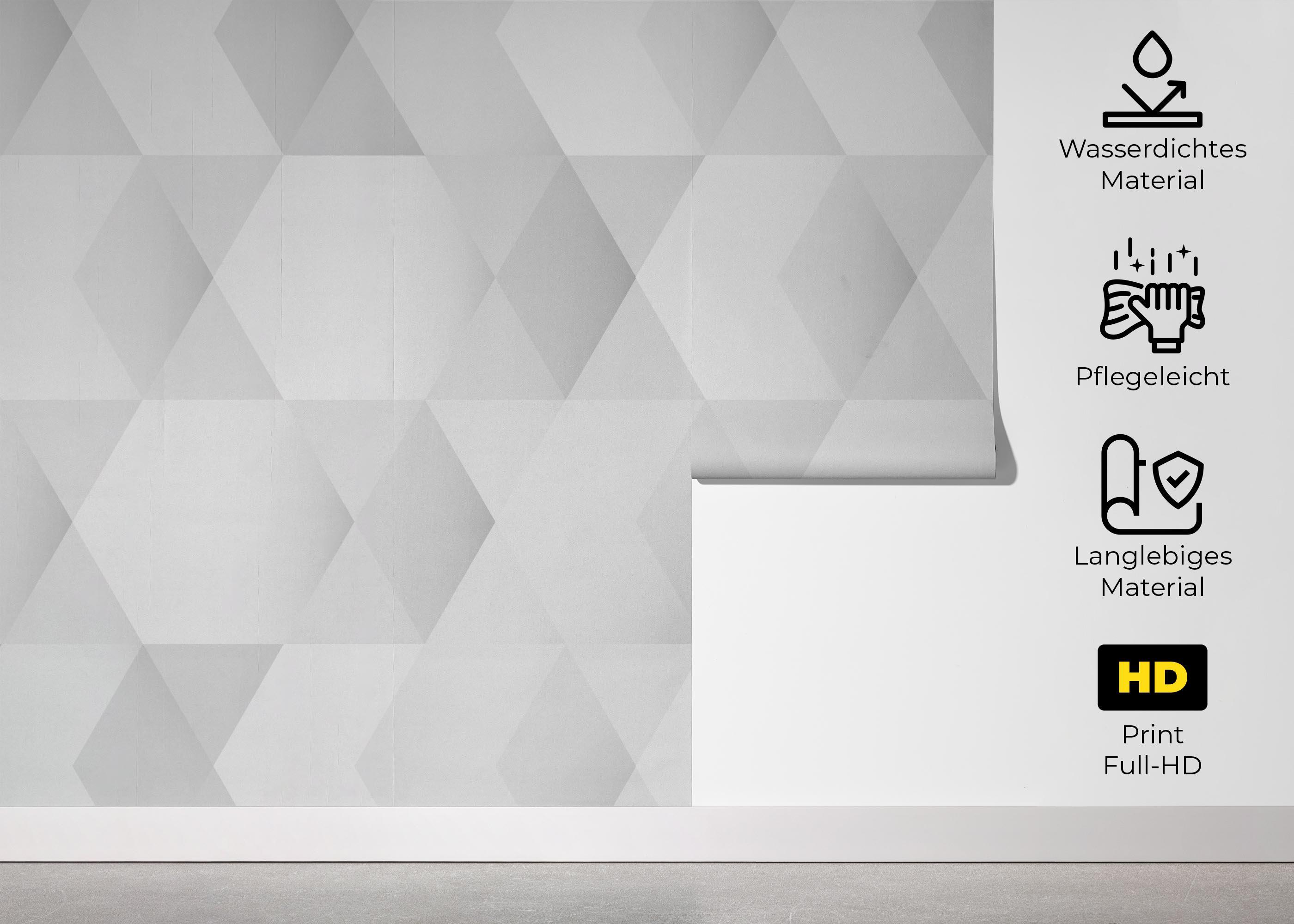 Fototapete Grey Hexagonal Art mockup 5
