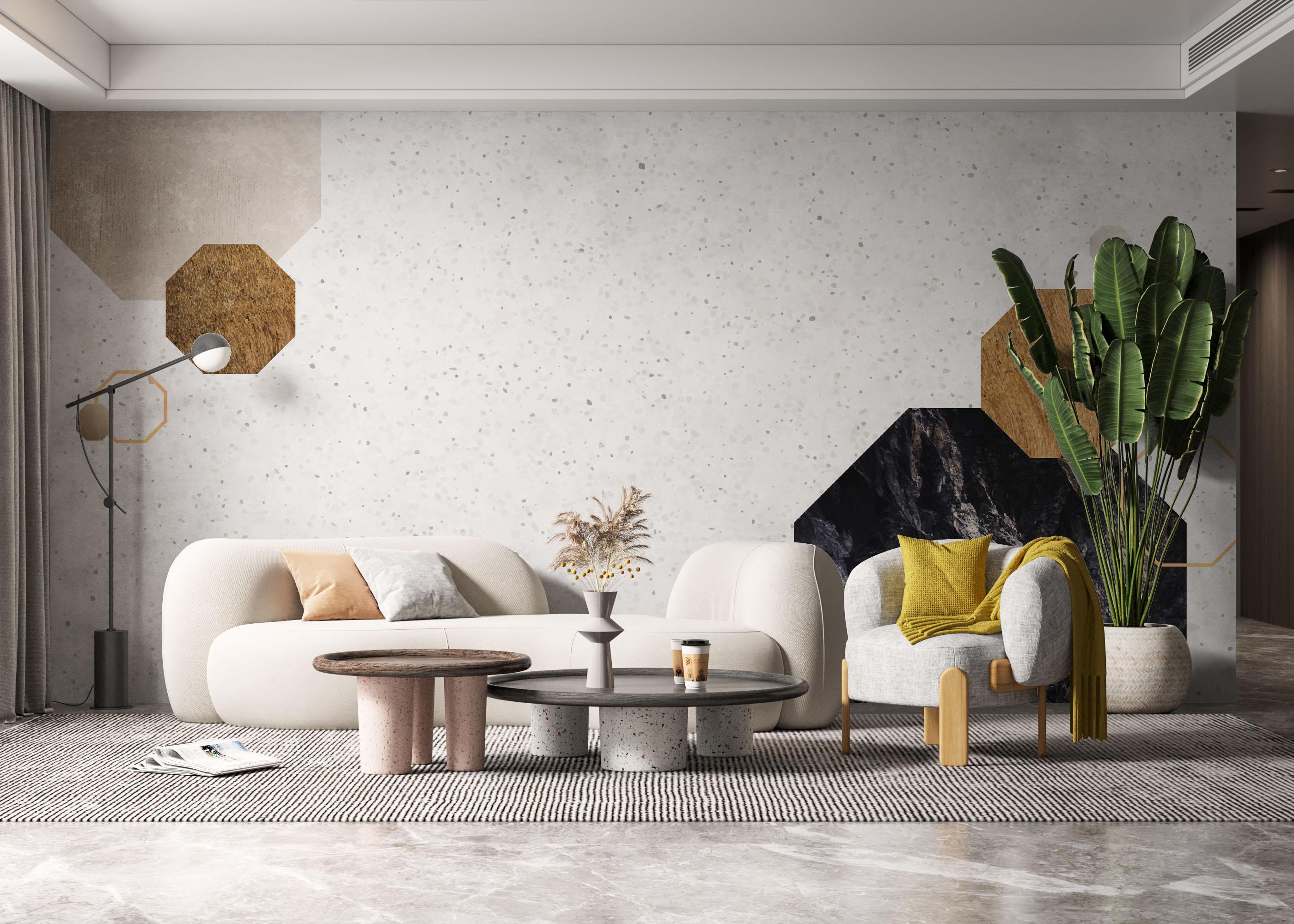 Fototapete Black Rock Hexagon mockup 6