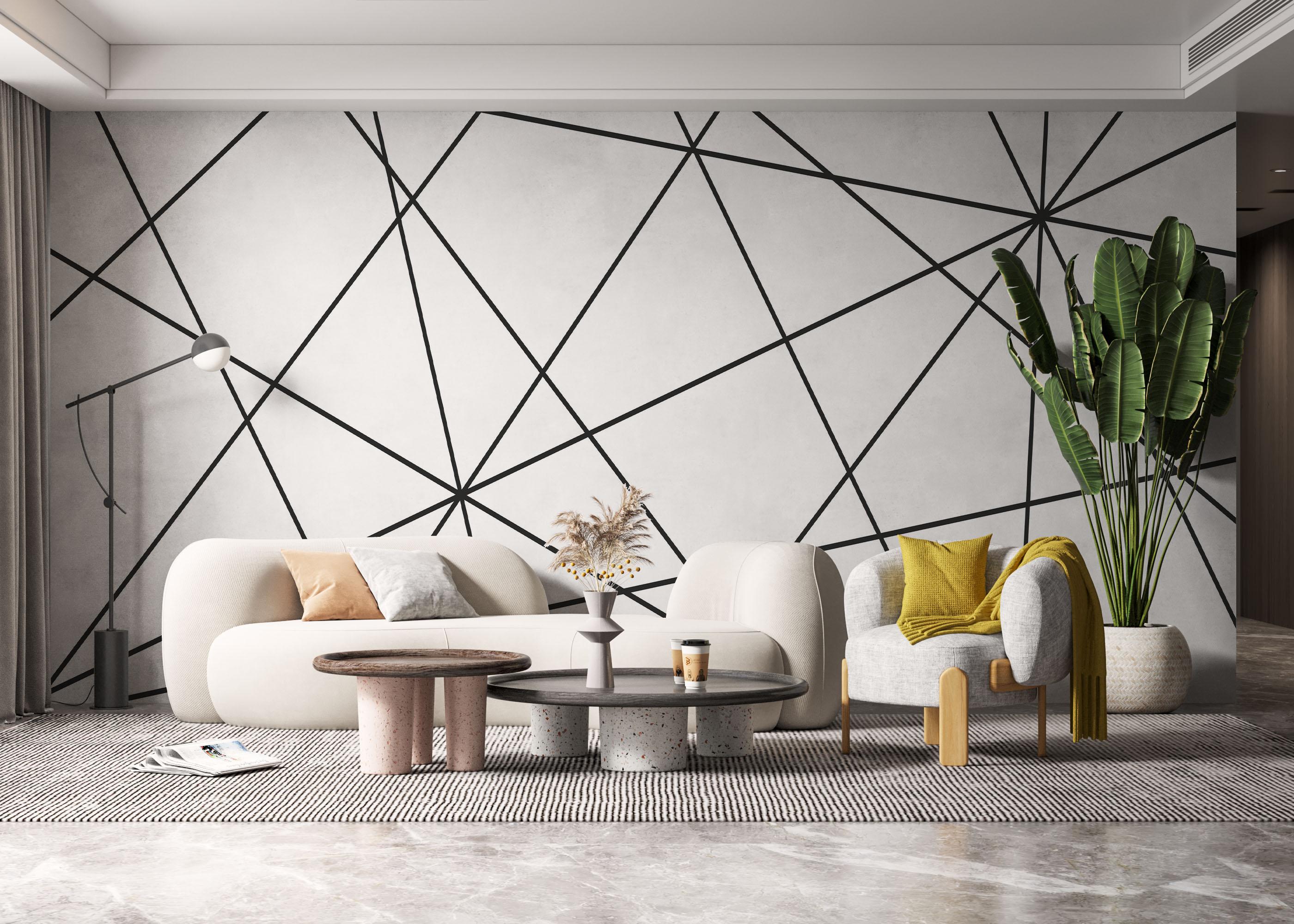 Fototapete Black Triangle Cut mockup 6