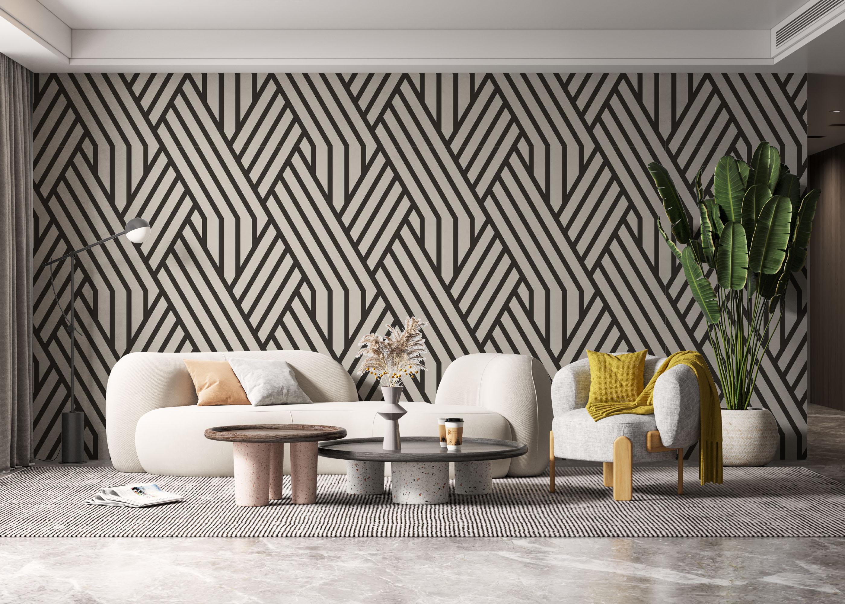 Fototapete Brown Geometric Line mockup 6