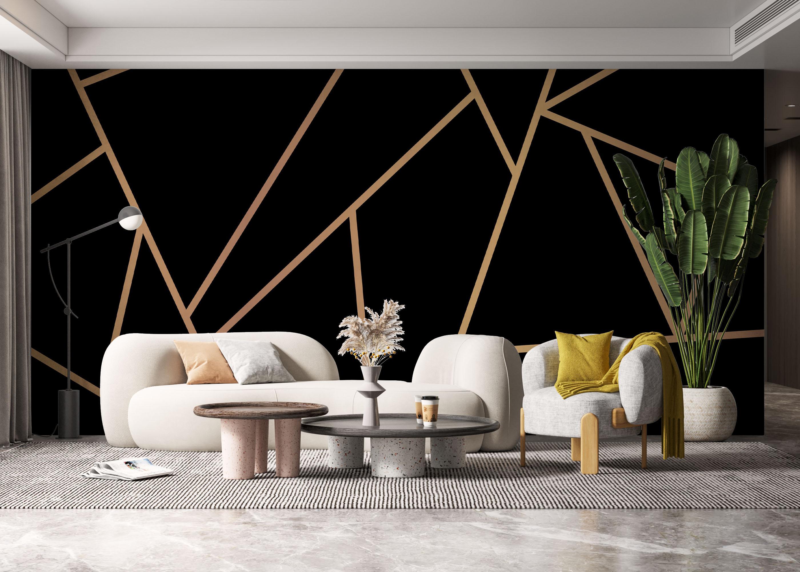 Fototapete Cream Line Triangle mockup 6