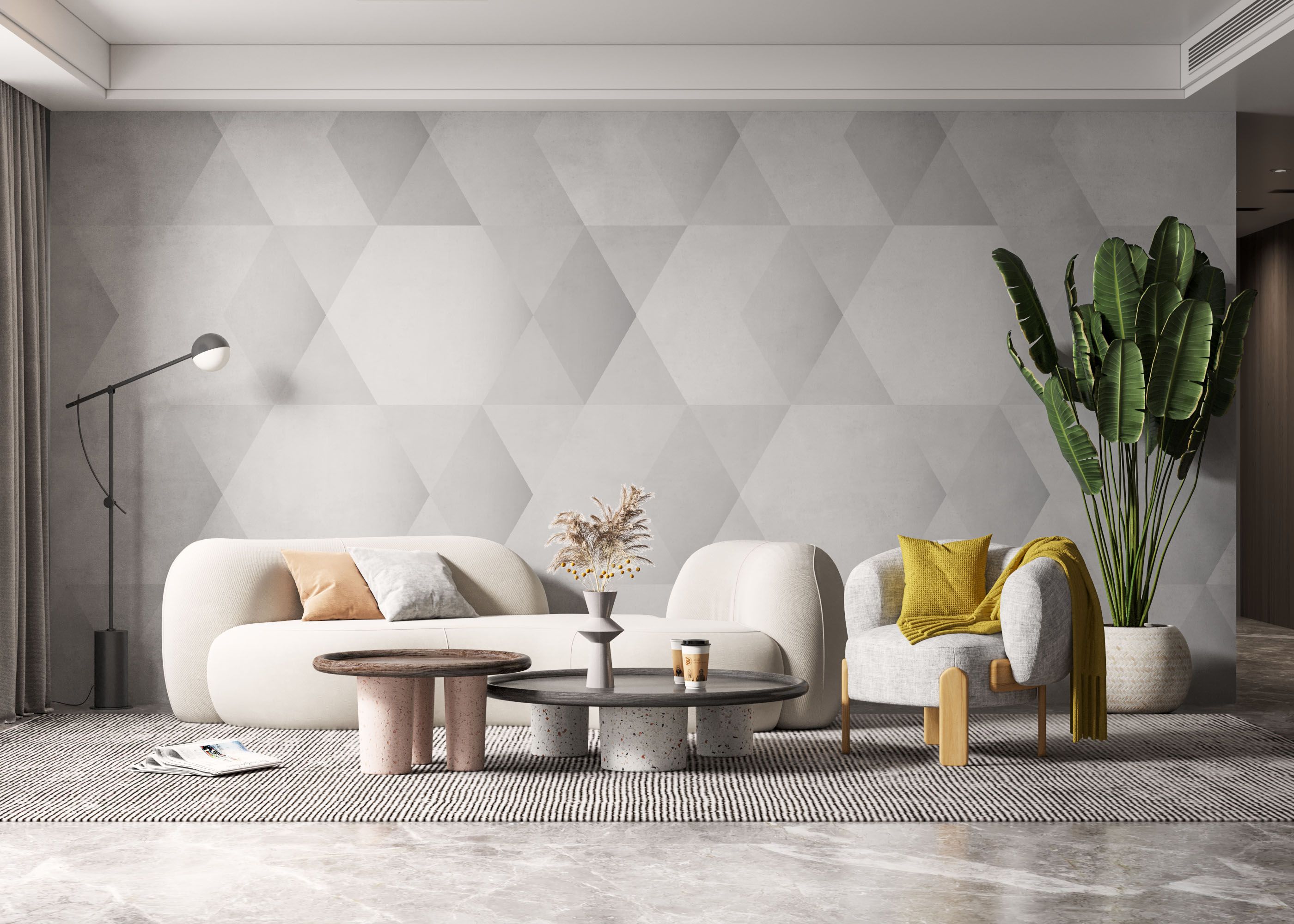Grey Hexagonal Art mockup 6