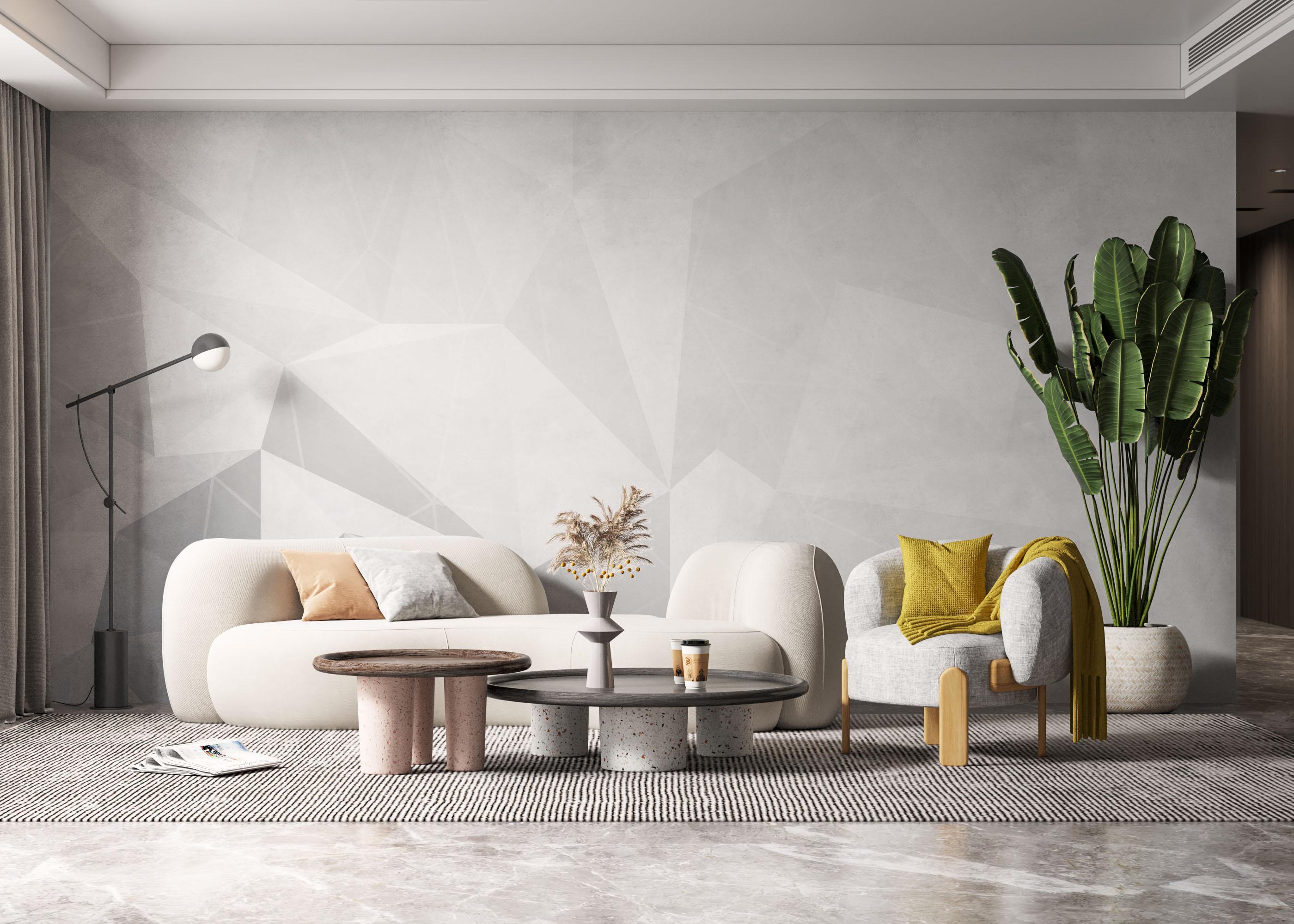 Fototapete Grey Triangle Wall mockup 6