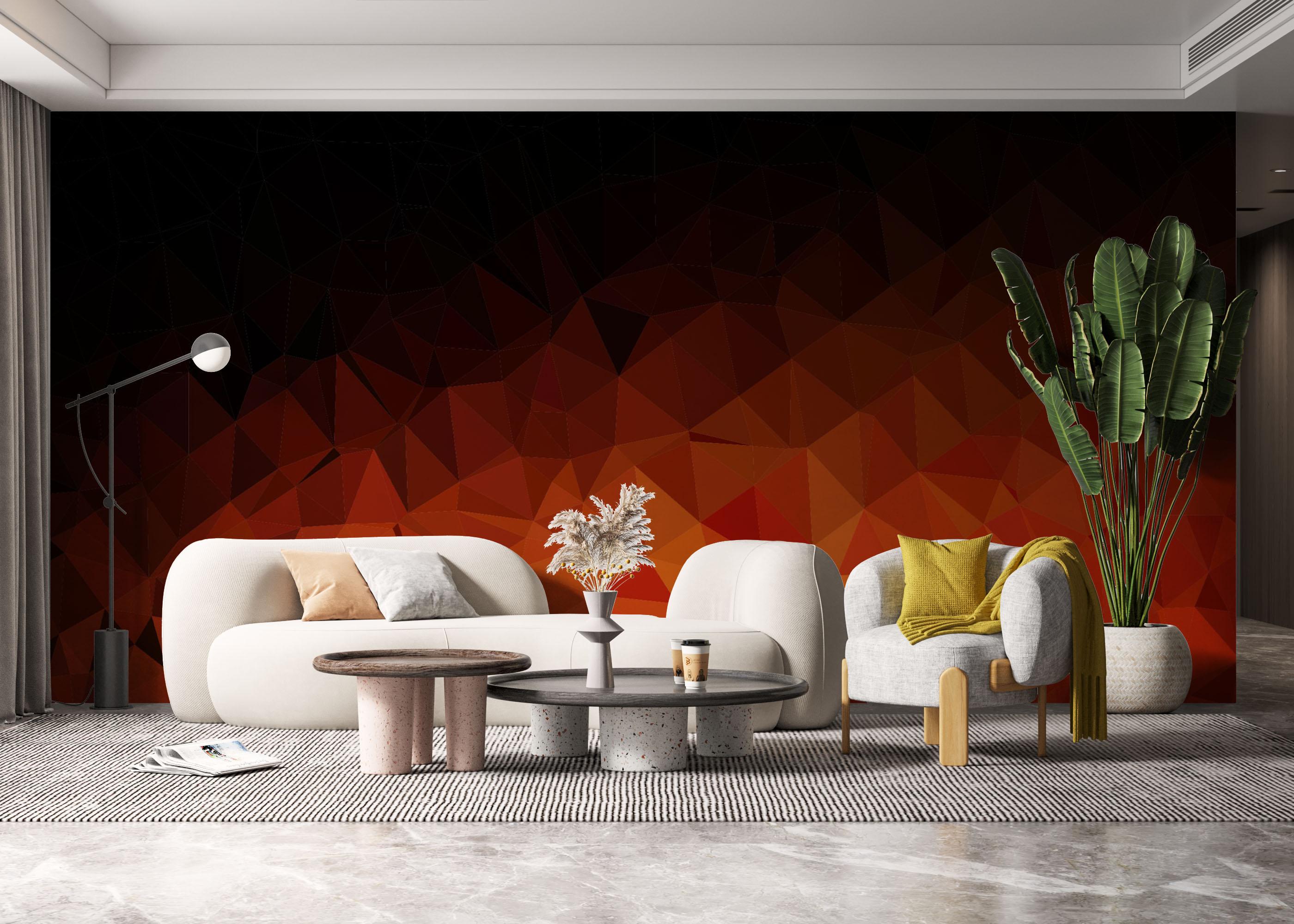 Fototapete Lava Triangle Wall mockup 6