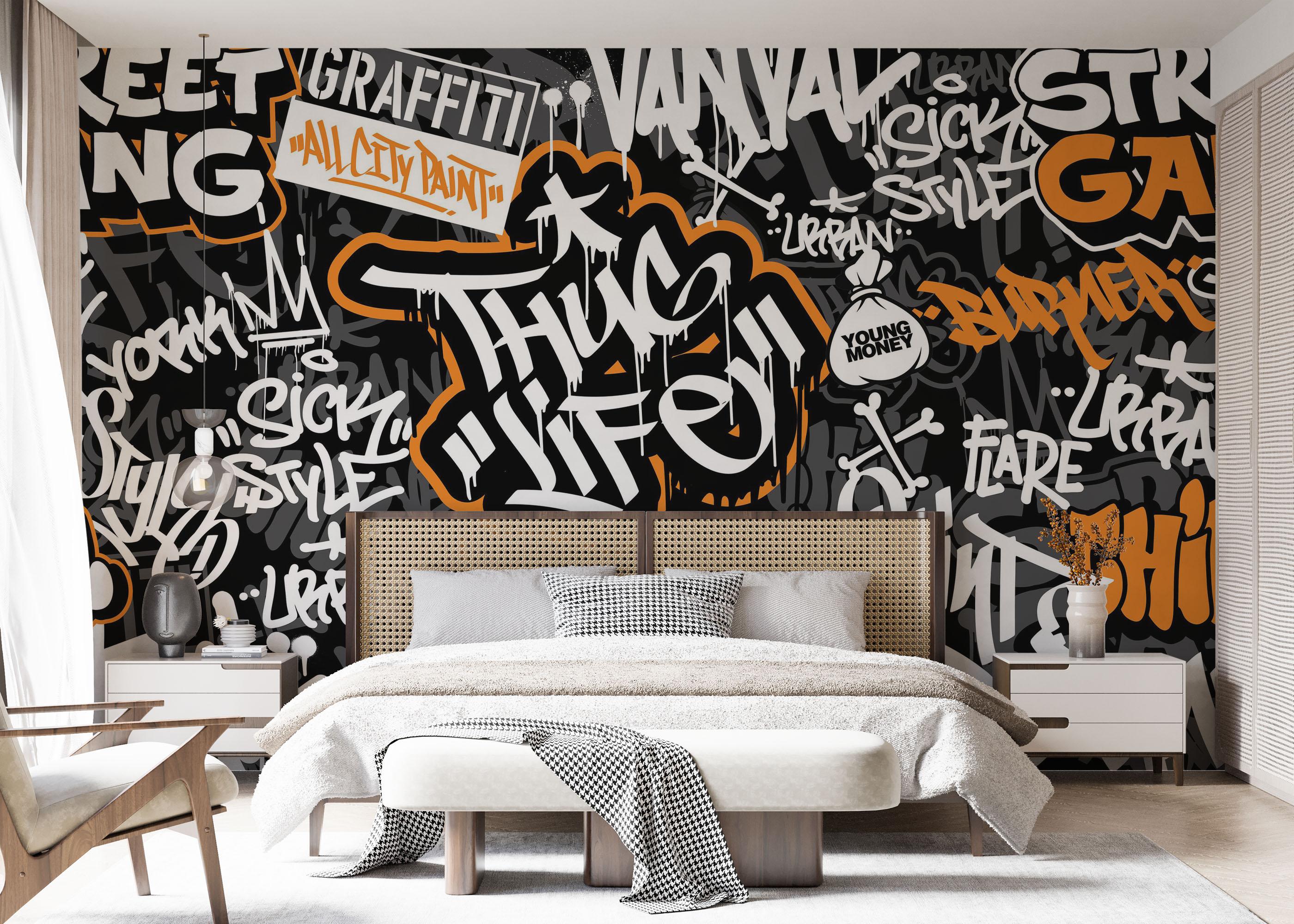 Fototapete Chill Orange Graffiti mockup 7