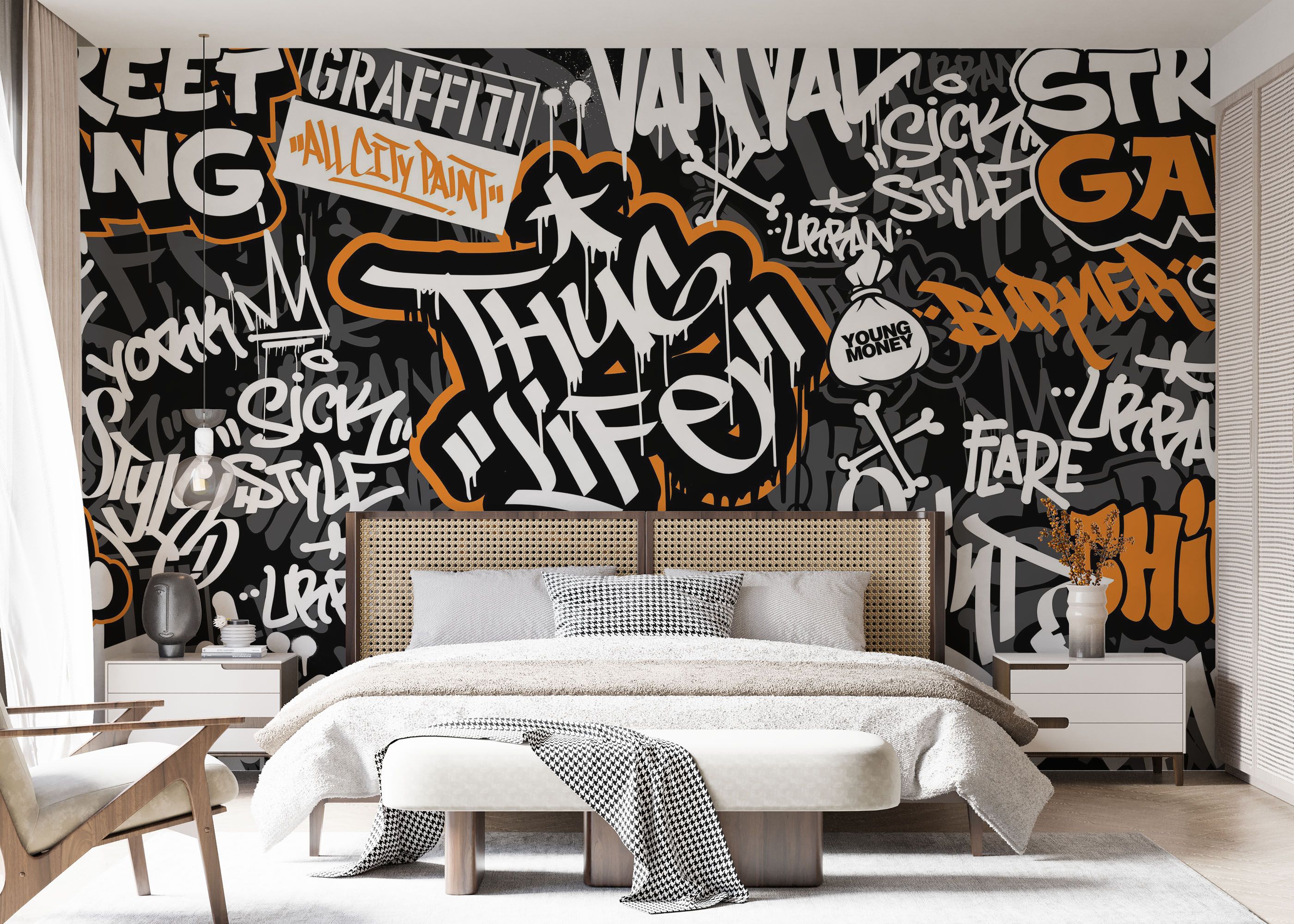 Chill Orange Graffiti mockup 7
