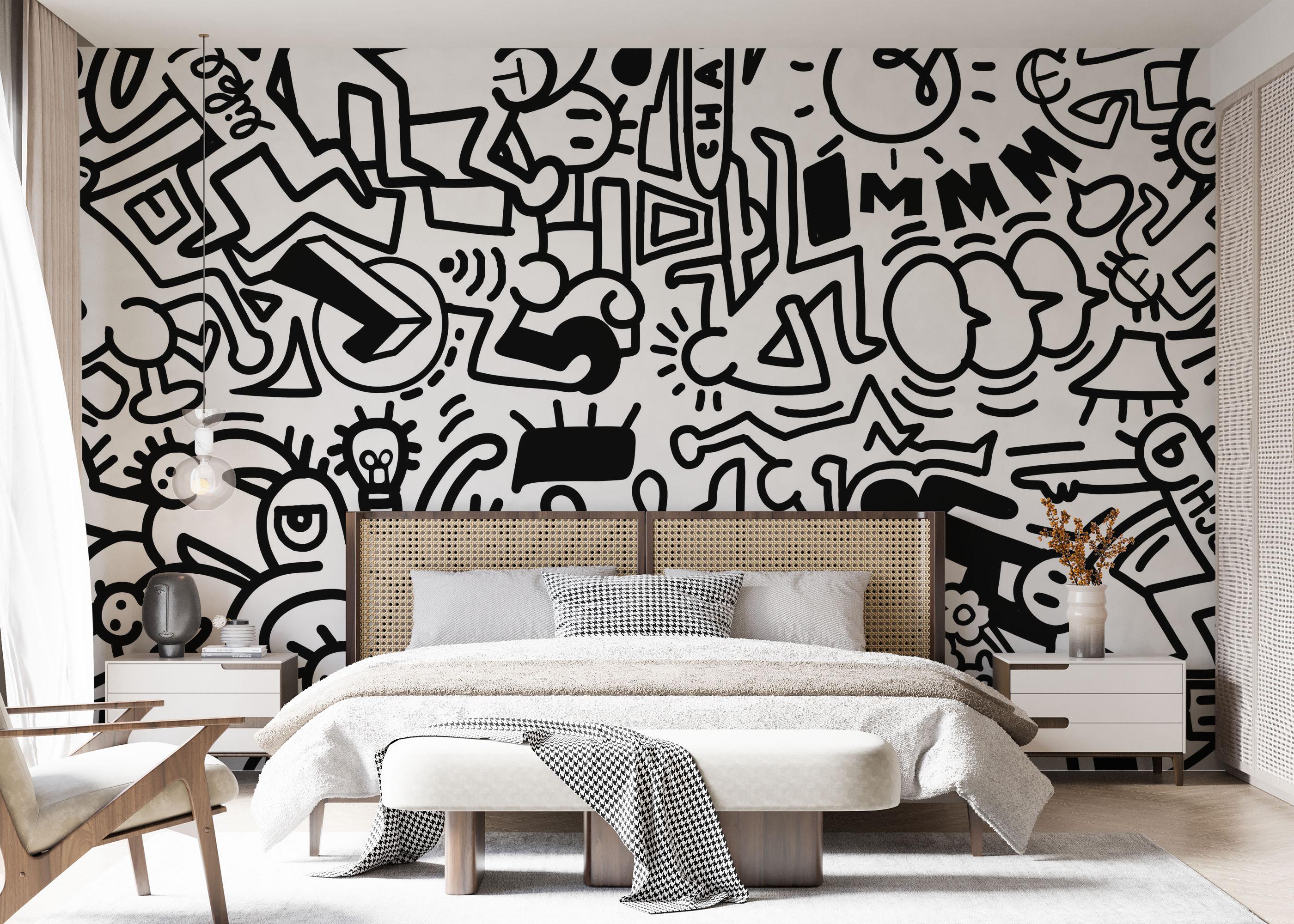 Fototapete Follow Graffiti Doodle mockup 7