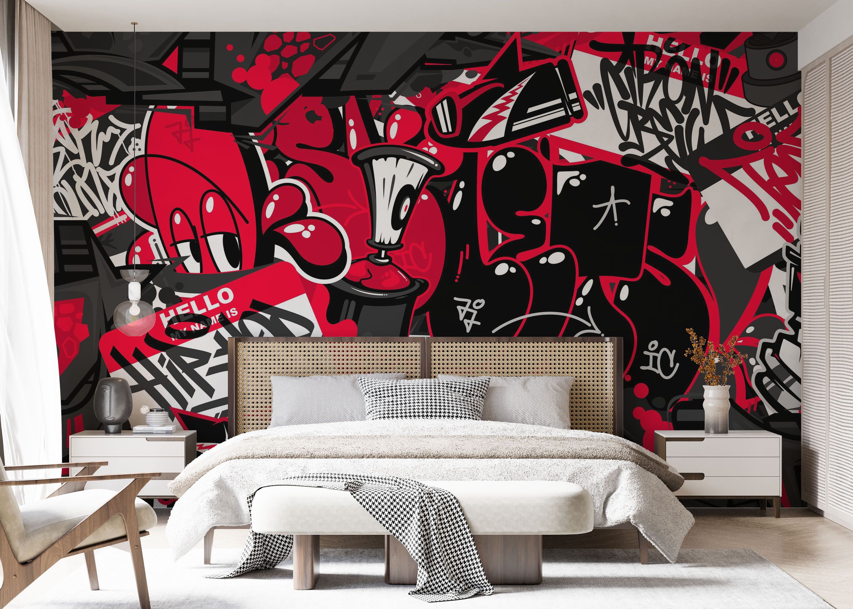 Graffiti Black Red mockup 7