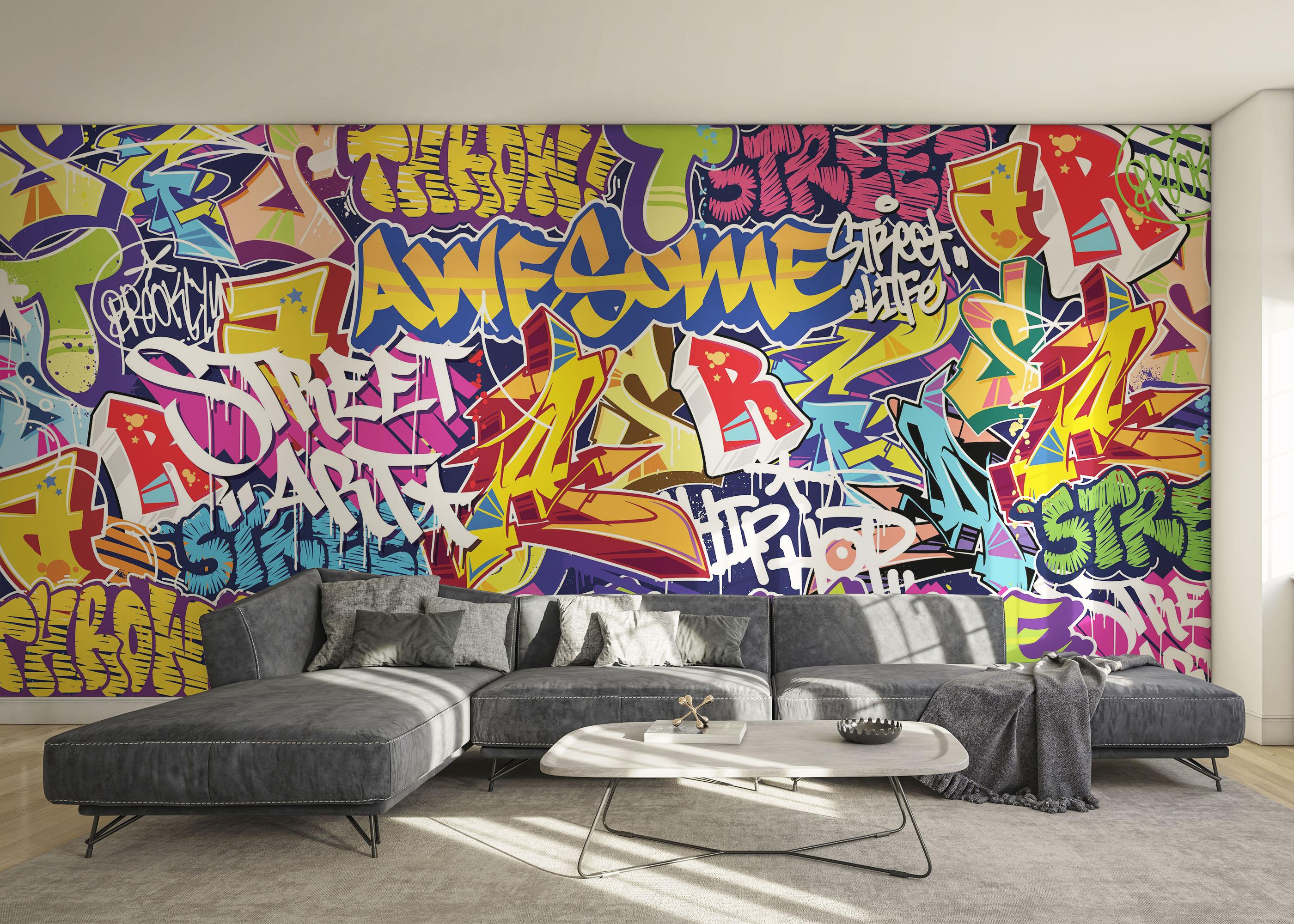 Fototapete Awesome Graffiti mockup 0