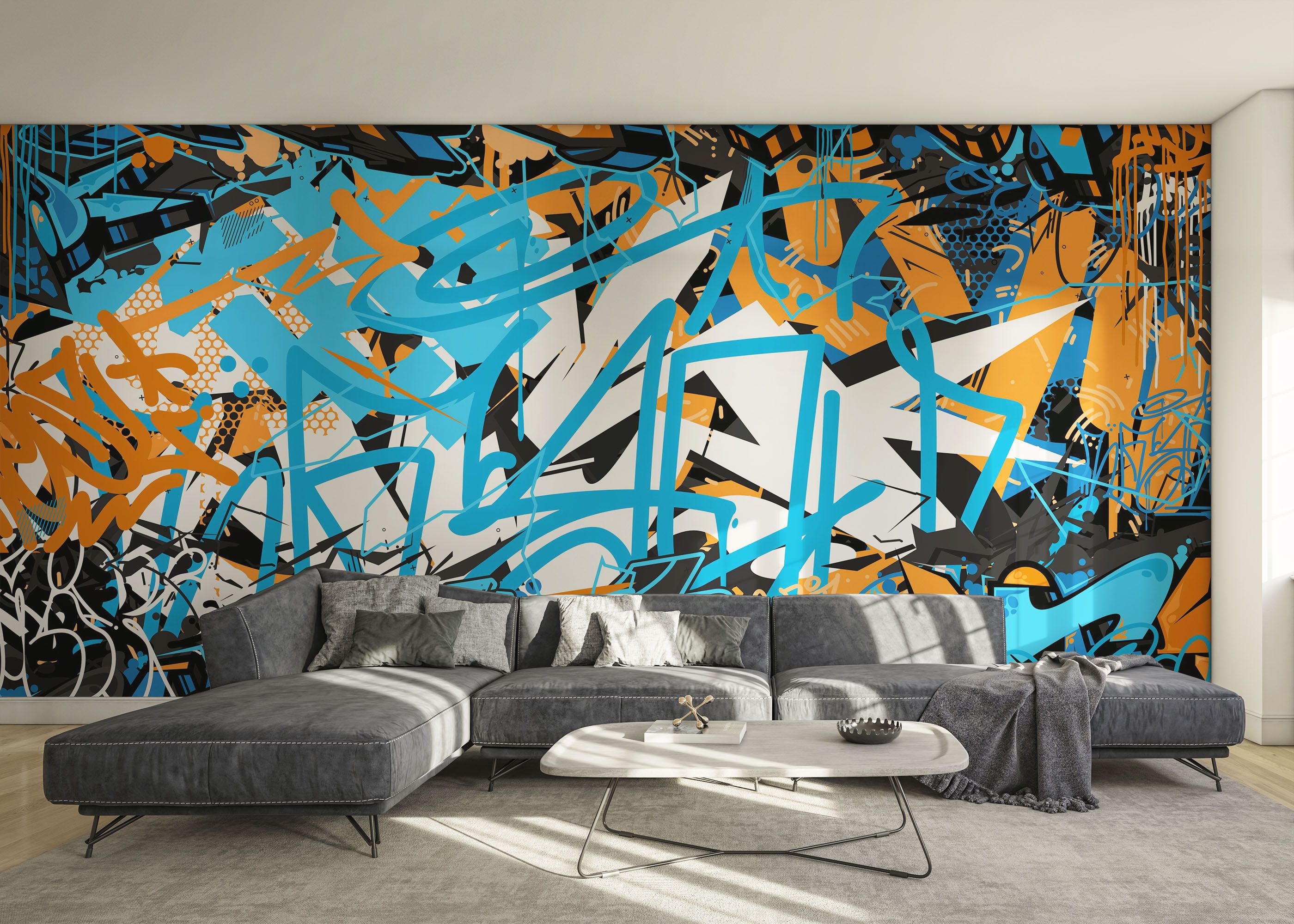 Blue Graffiti Tag mockup 0