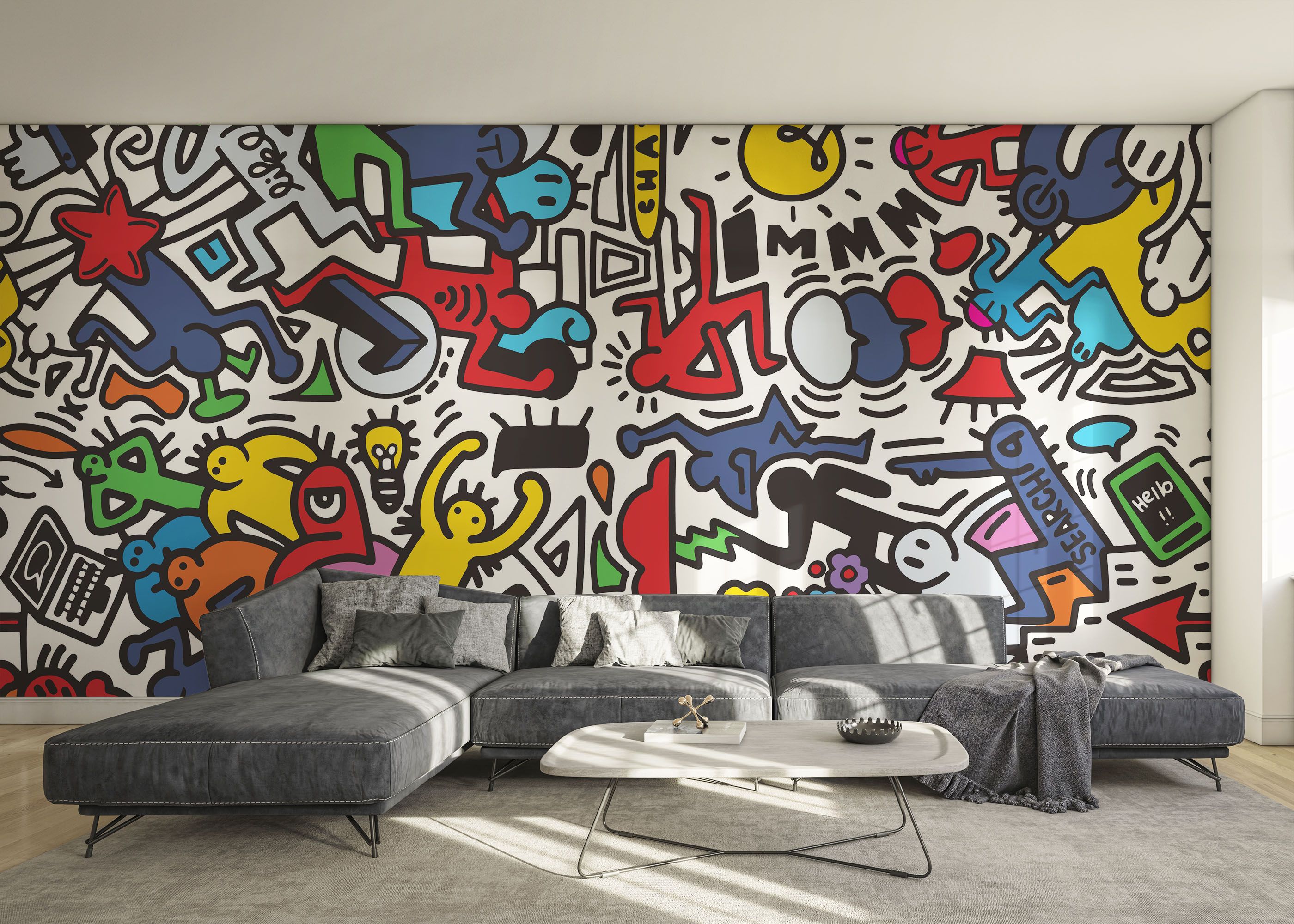 Colorful Doodle Graffiti mockup 0