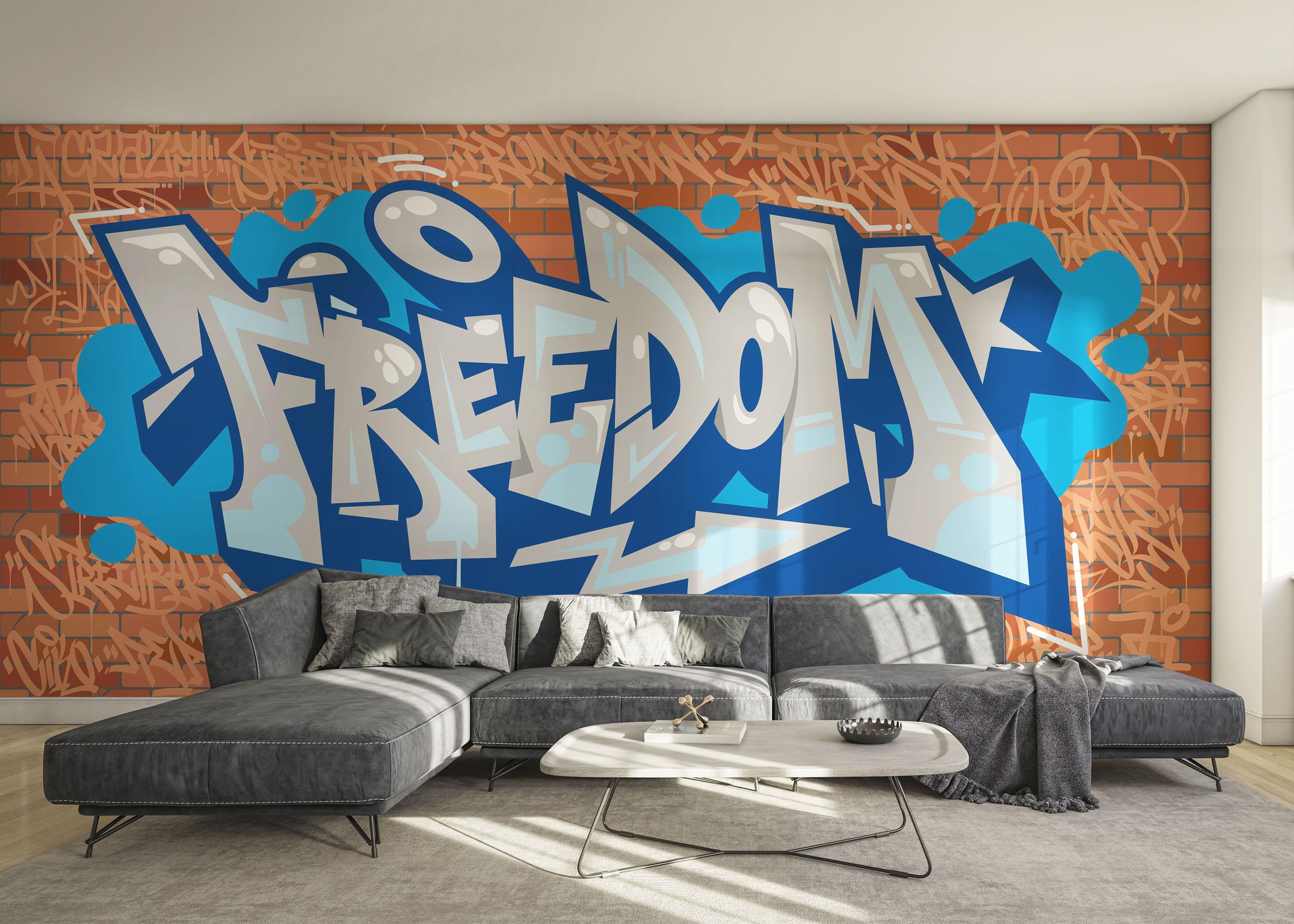 Fototapete Freedom Graffiti mockup 0