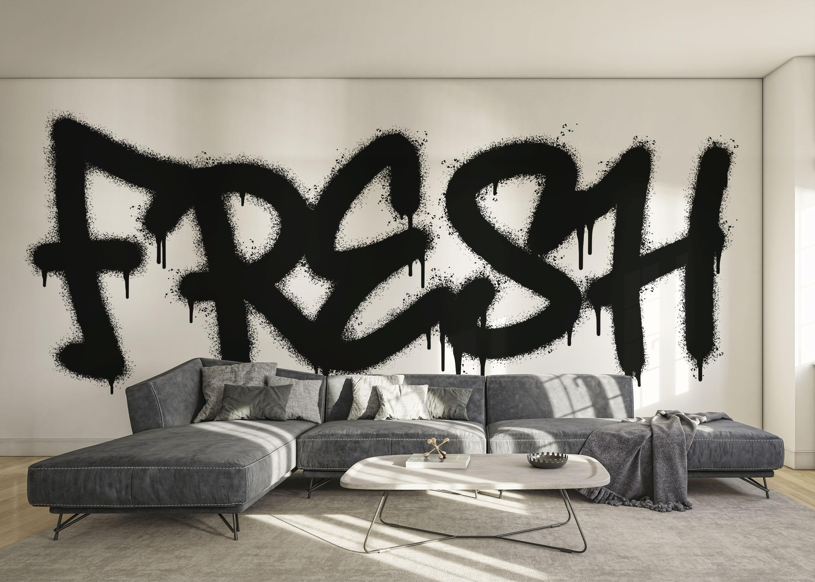 Fototapete Fresh Graffiti Spray mockup 0