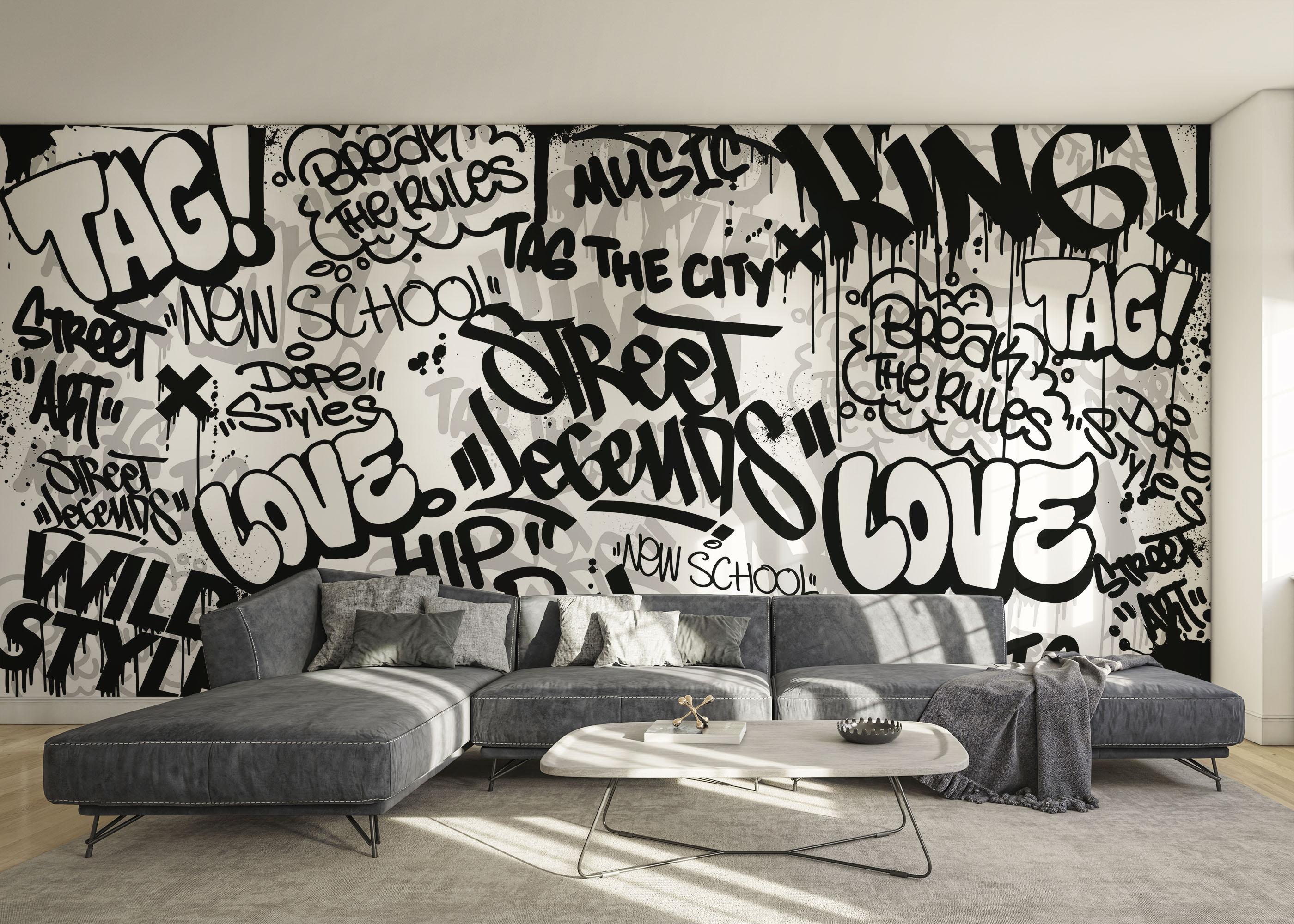 Fototapete Legends Graffiti mockup 0