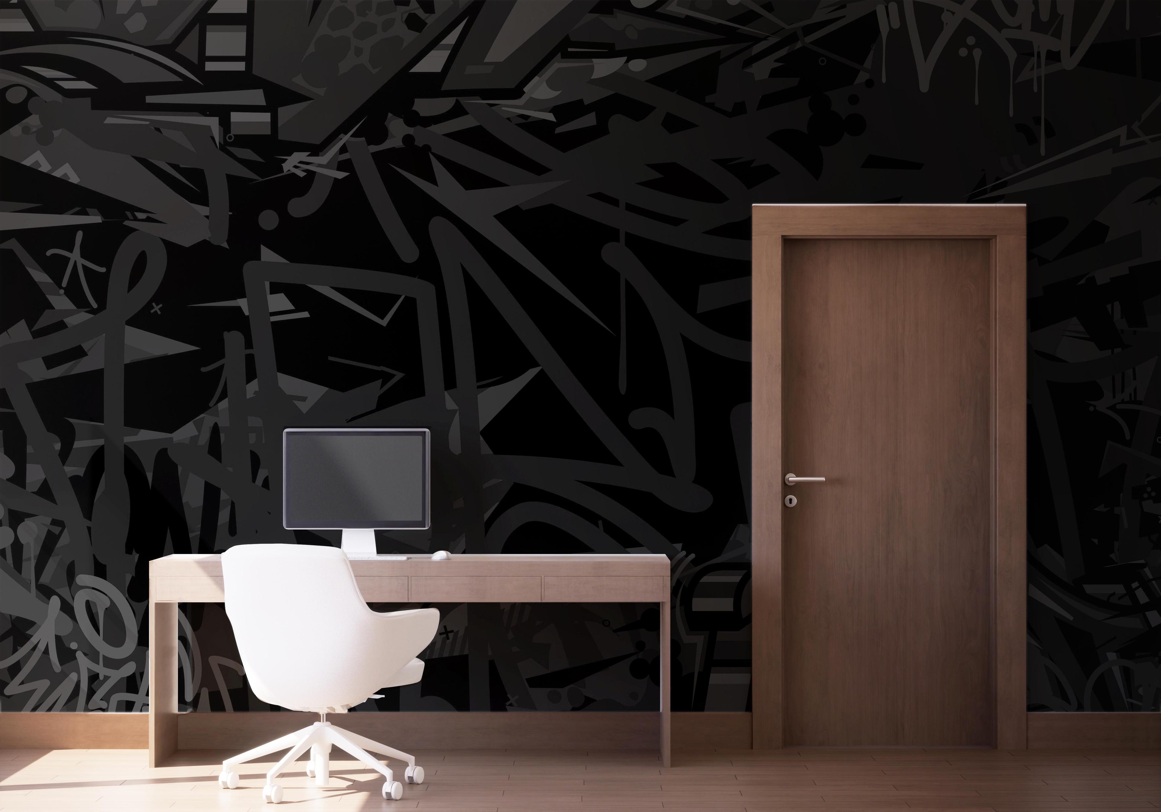 Fototapete Black Graffiti Art mockup 1