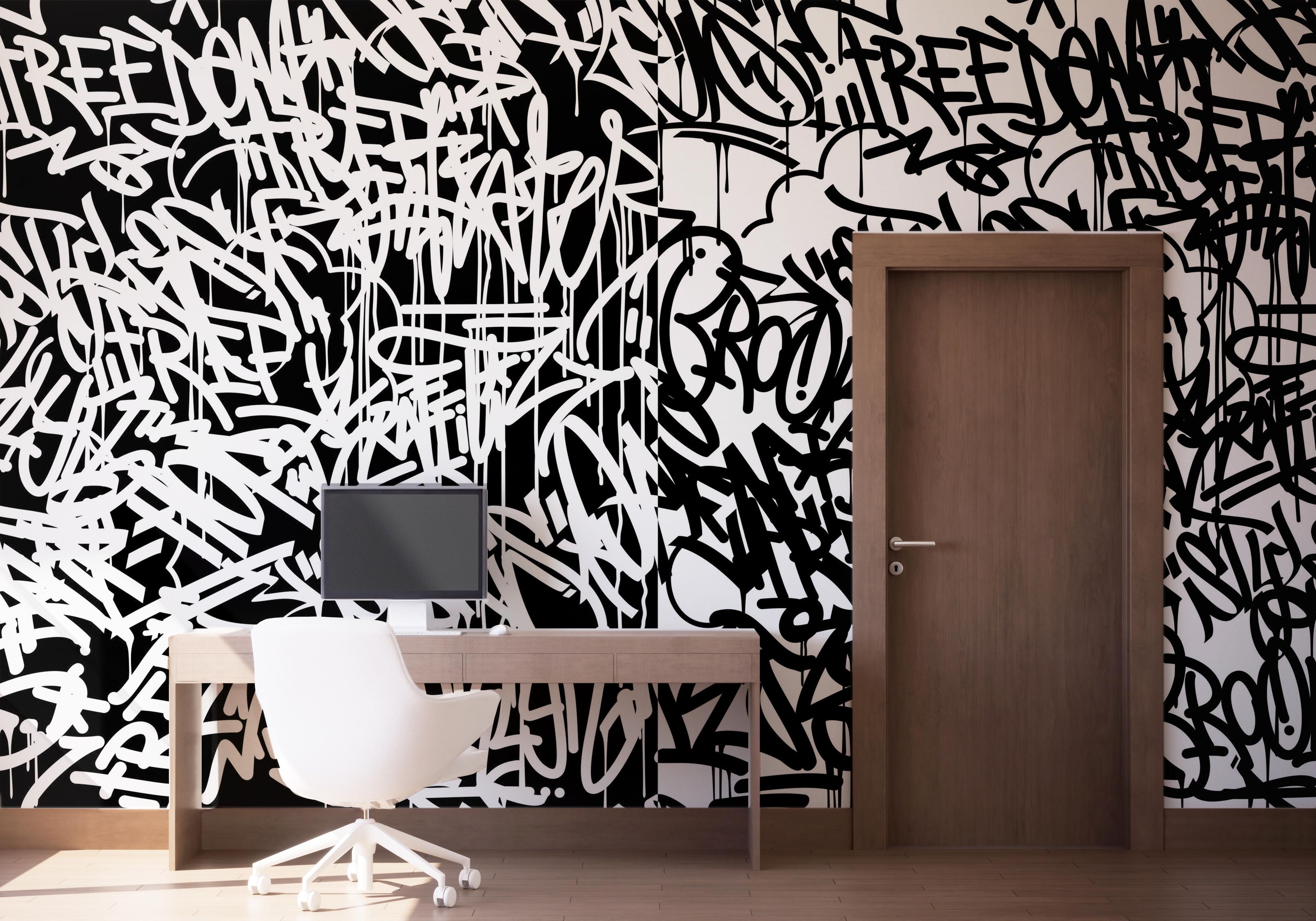 Black White Graffiti mockup 1