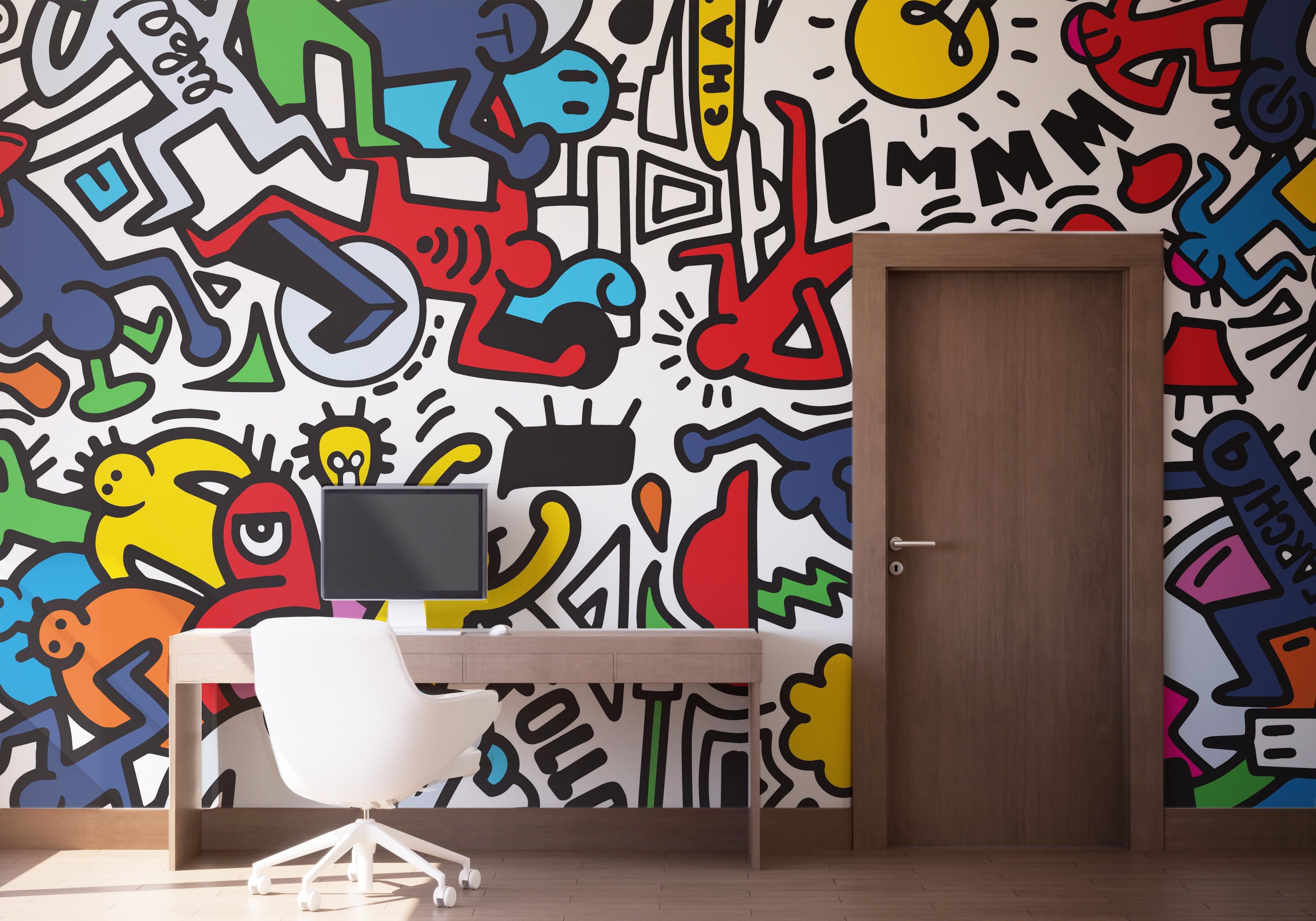Colorful Doodle Graffiti mockup 1