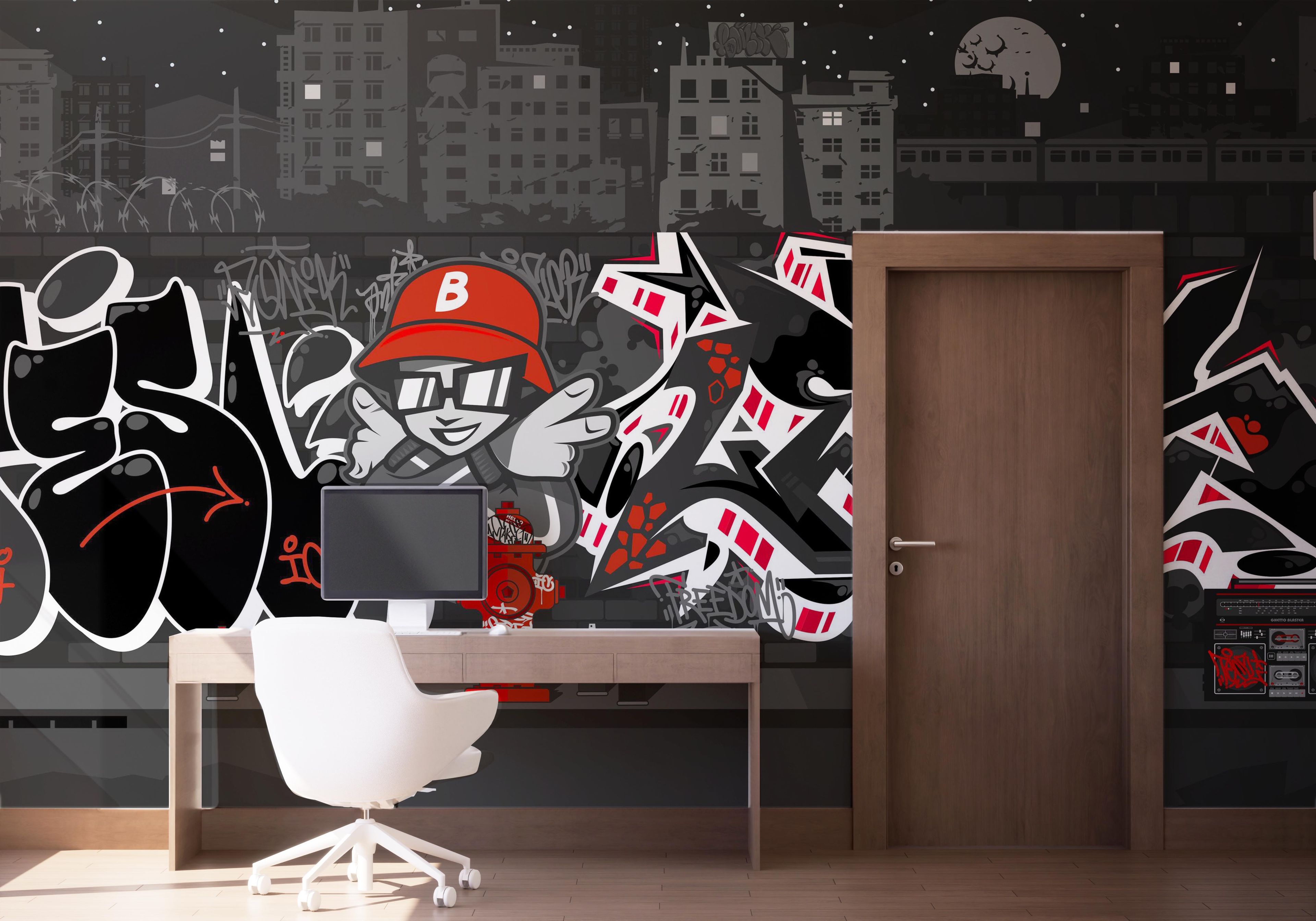 Graffiti Grey Wall mockup 1