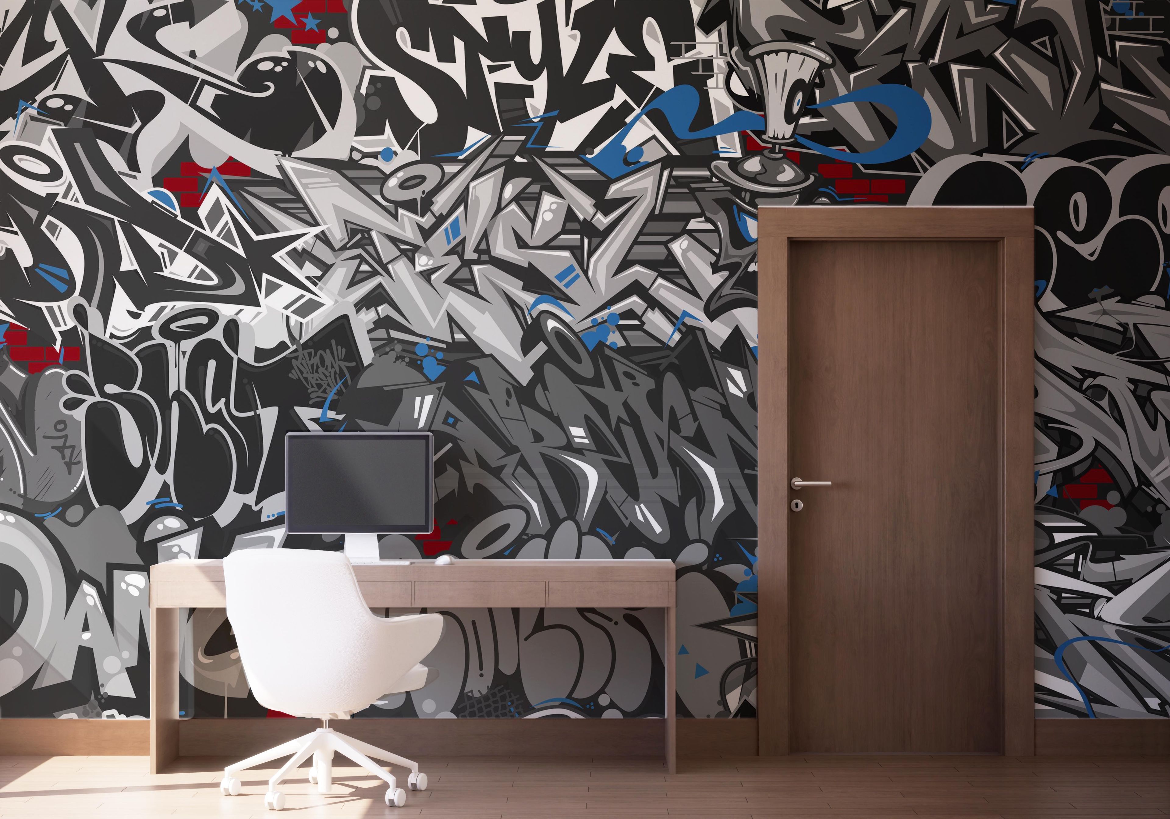 Grey Black Graffiti mockup 1
