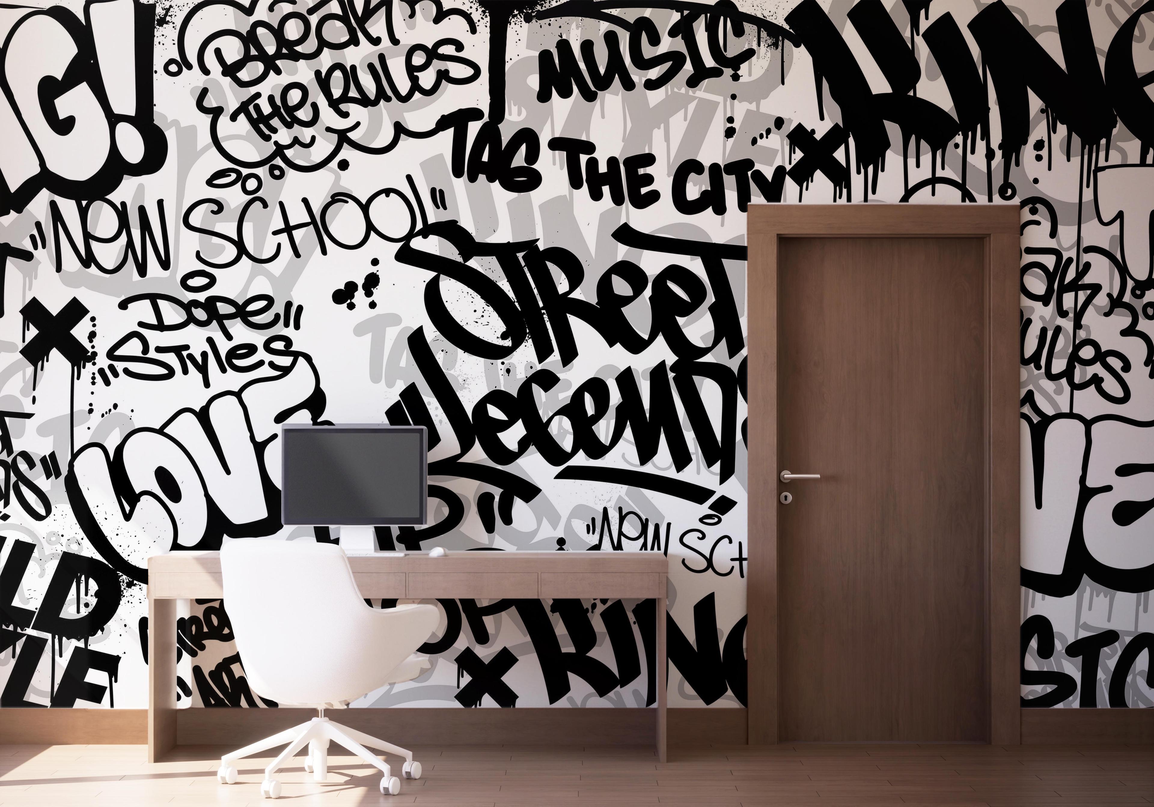 Fototapete Legends Graffiti mockup 1