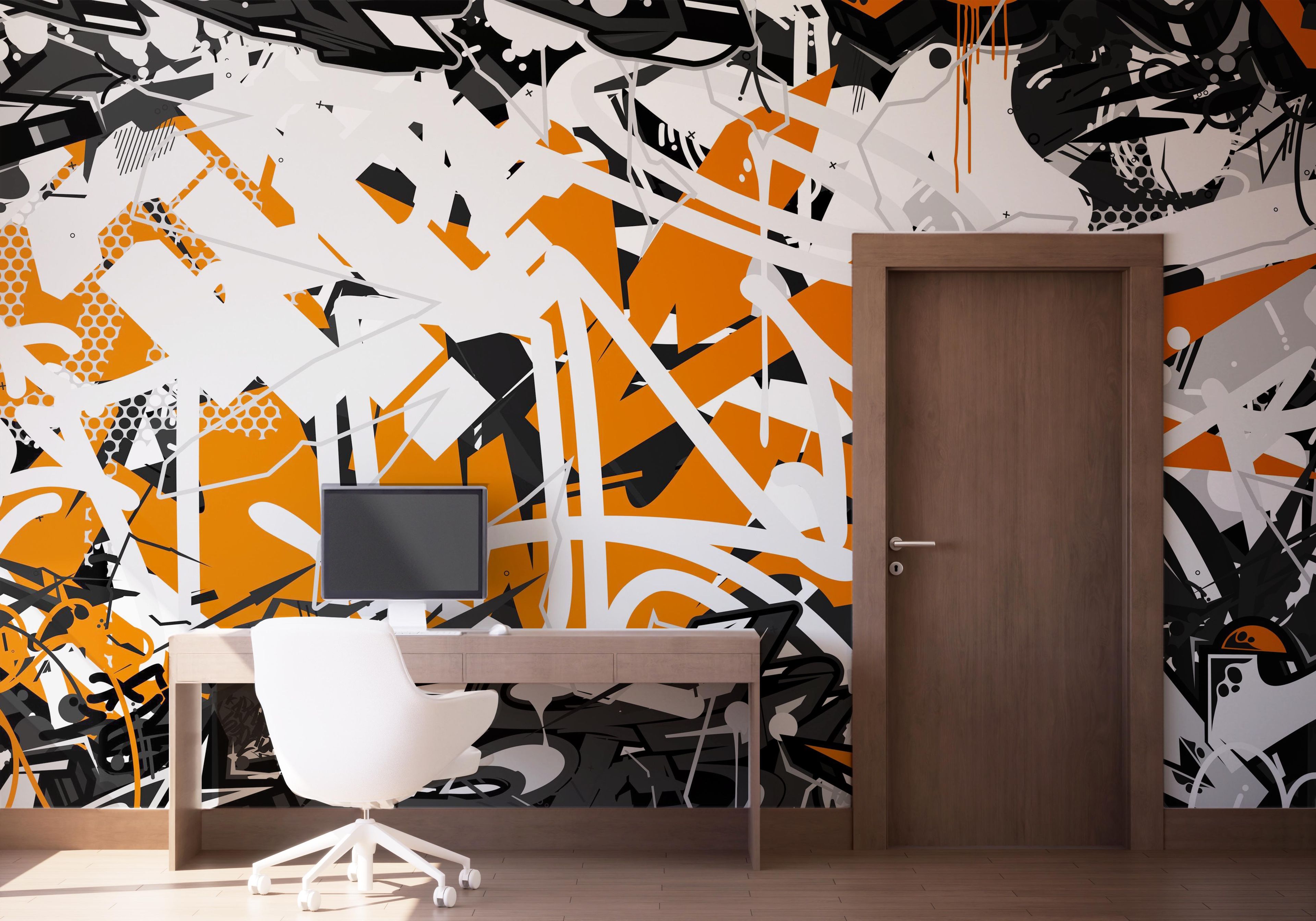 Orange Grey Graffiti mockup 1