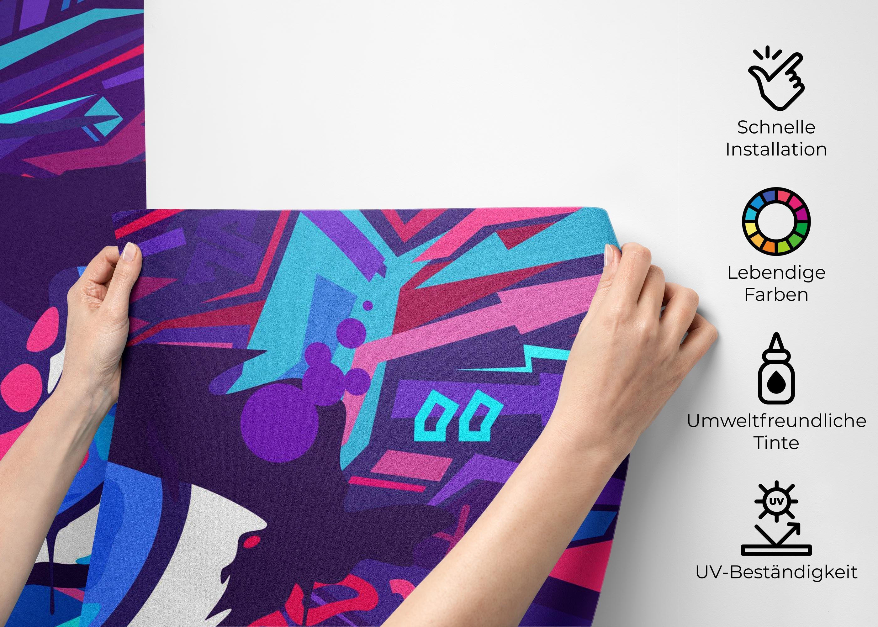 Fototapete Blue Eyes Graffiti mockup 2