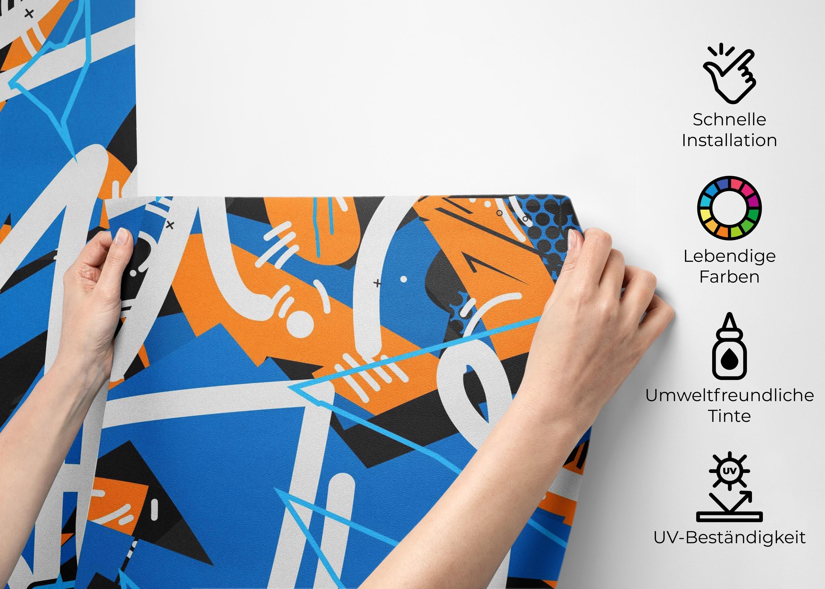 Graffiti Blue Orange mockup 2