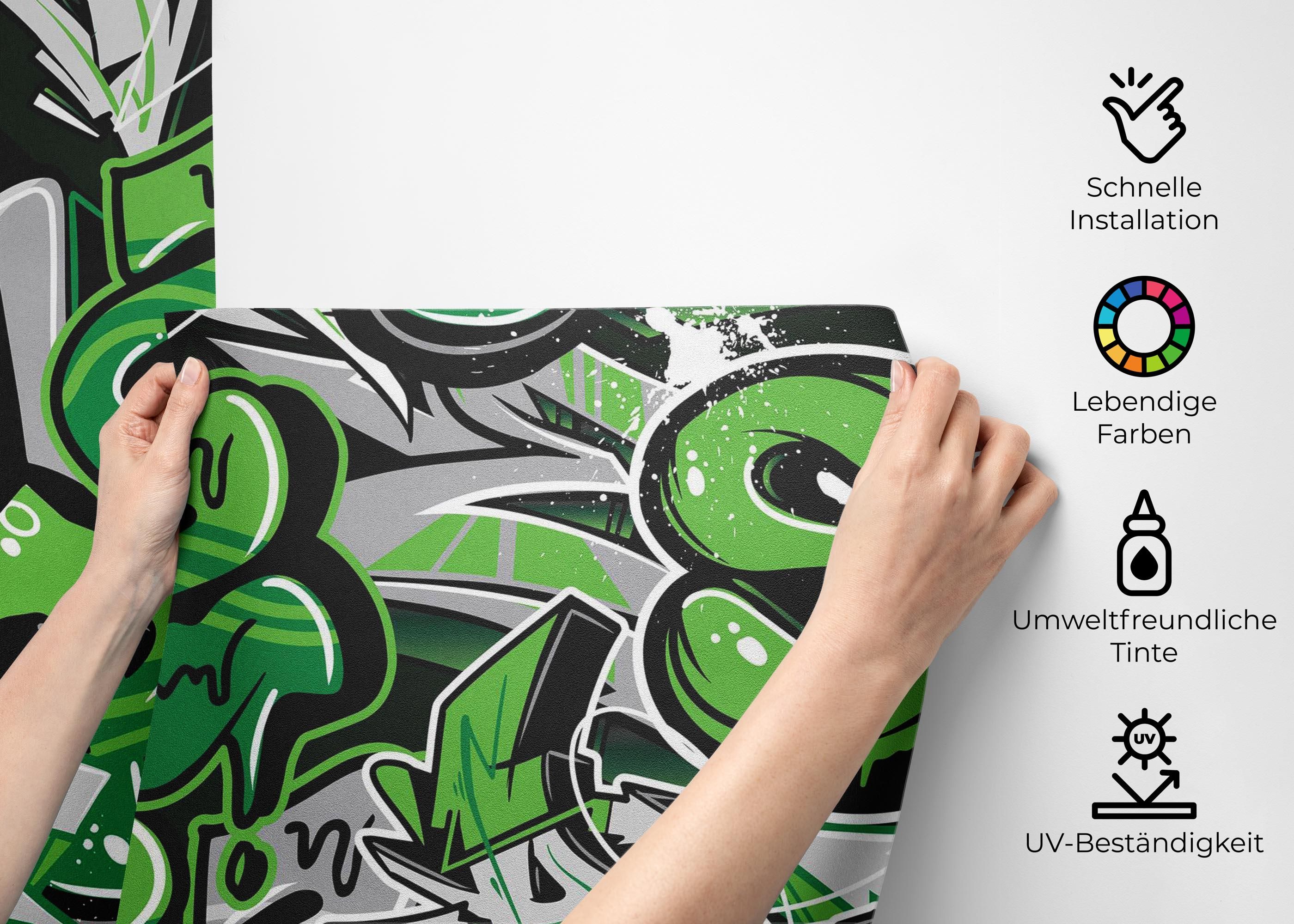 Green Letters Graffiti mockup 2