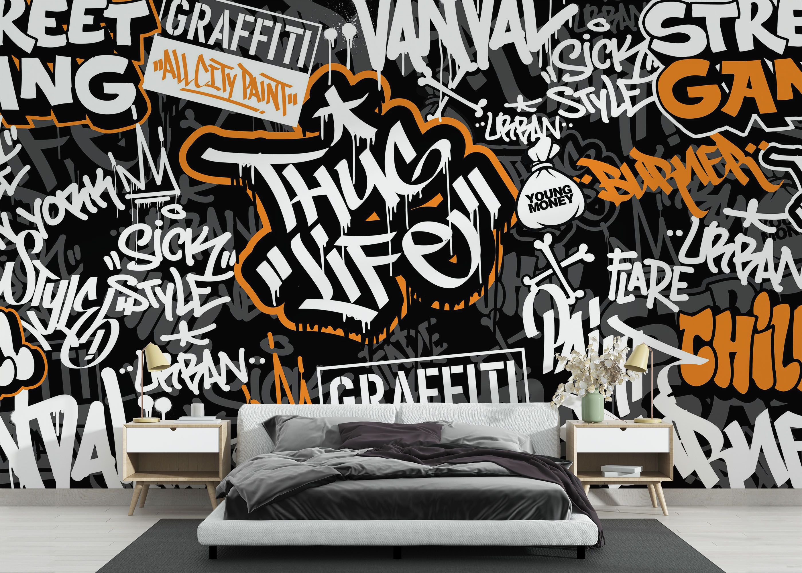 Chill Orange Graffiti mockup 3