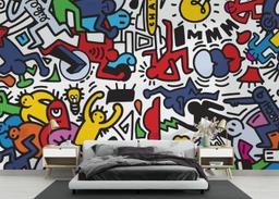Colorful Doodle Graffiti mockup 3