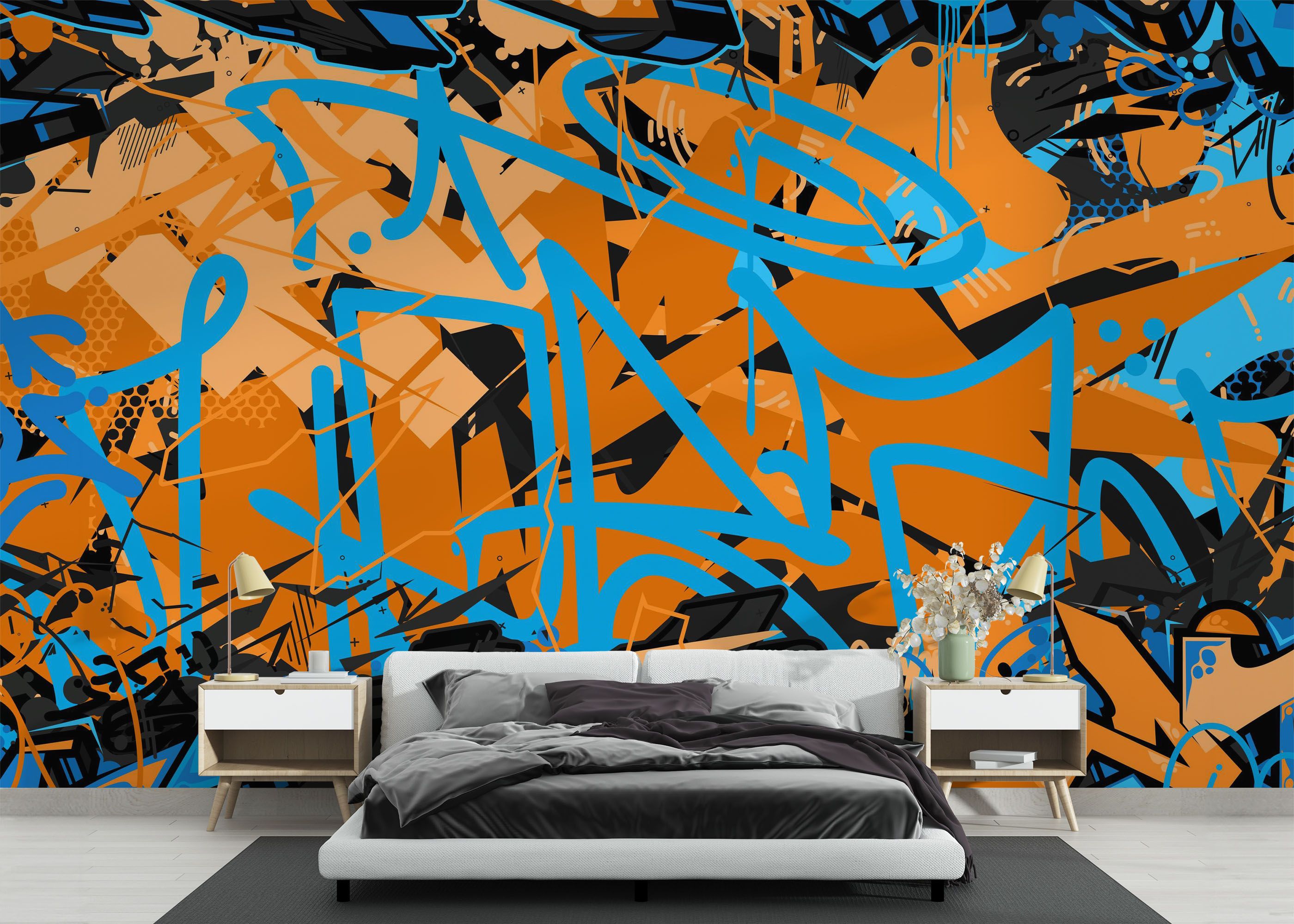 Dark Orange Graffiti mockup 3