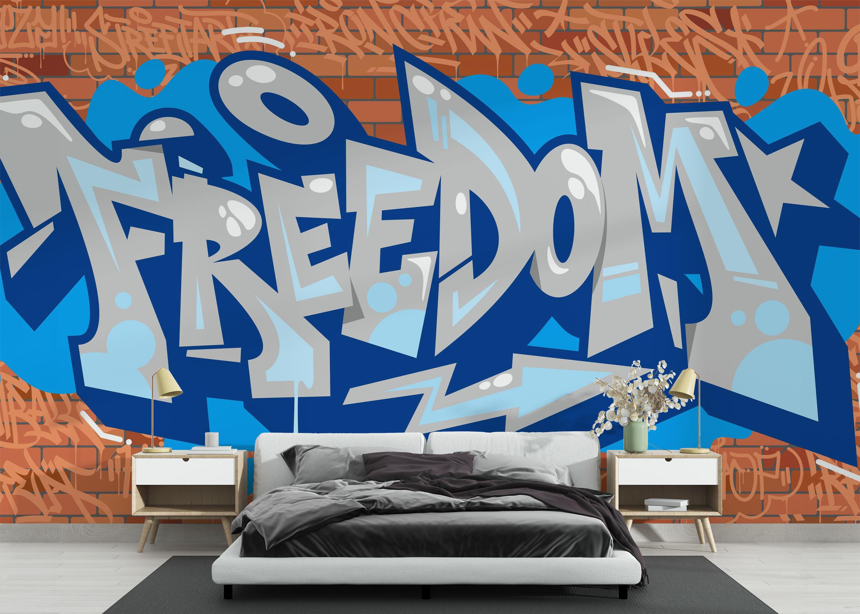 Fototapete Freedom Graffiti mockup 3
